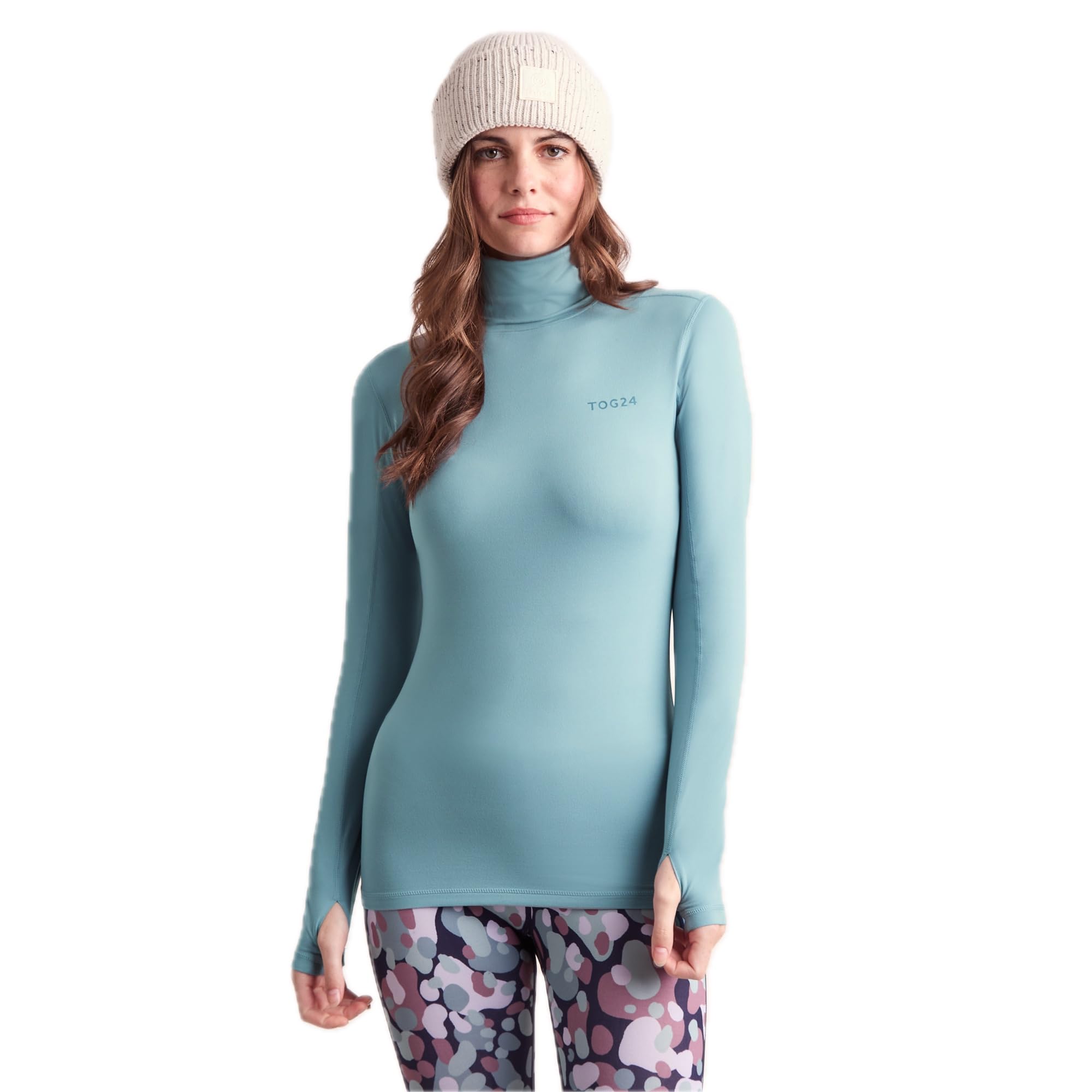 Tog24 Women's Aqua 'Snowdon' Thermal Base Layer Roll Neck In Size 12