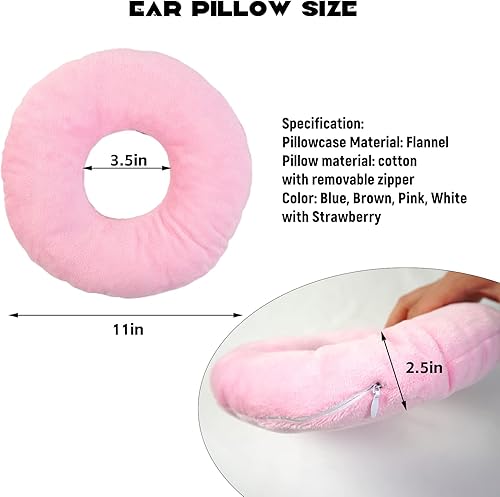 Miniatura 7 de S-SNAIL-OO Almohada perforadora de oreja para personas que duermen de lado, almohada pequeña con agujero para la oreja, almohada en forma de dona