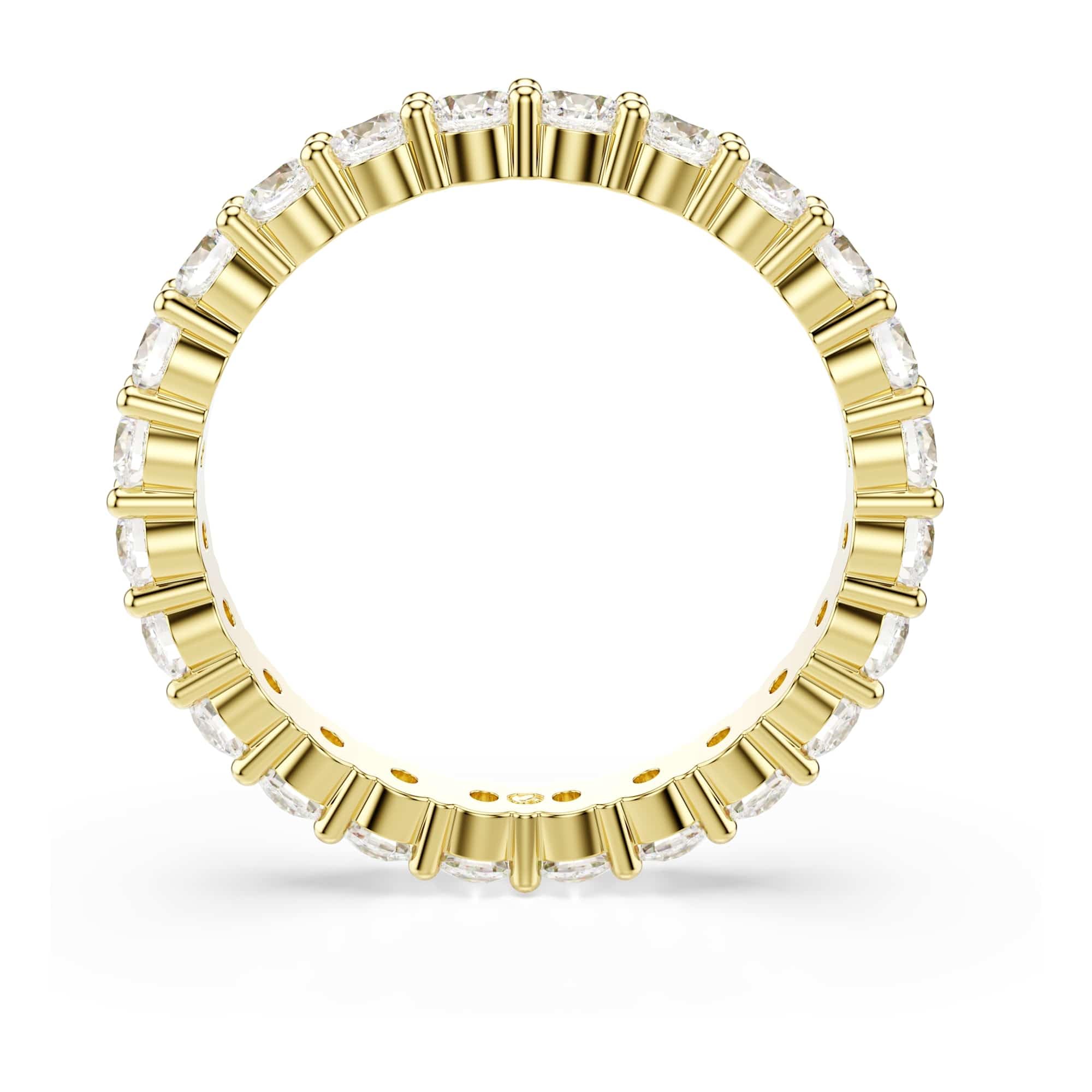 Swarovski Matrix Vittore Kollektion Bandring, Rundschliff, Weiß, Goldfarben beschichtet