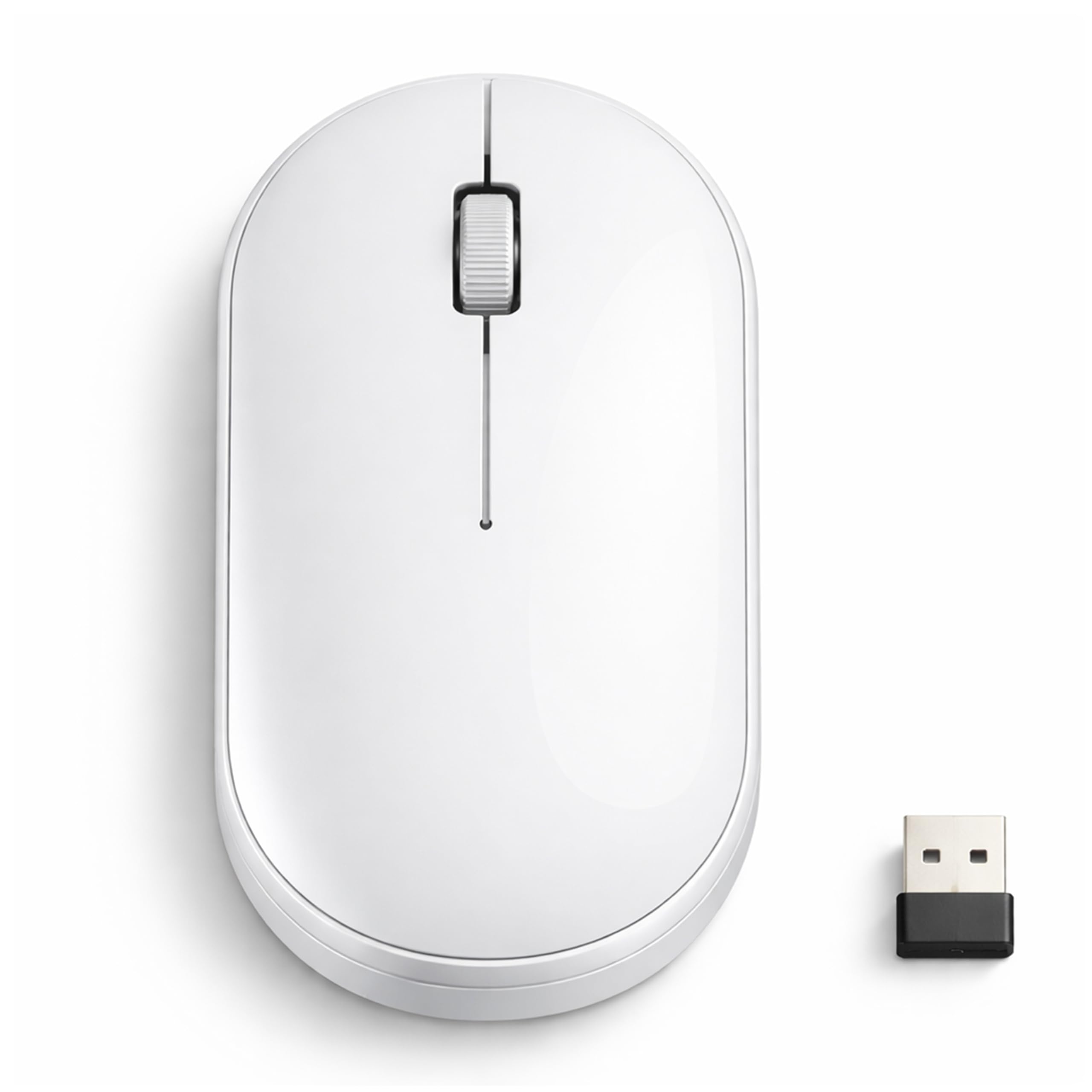 ANT Globe 40 Dual-Mode Wireless Mouse| BT 5.0/3.0 & 2.4GHz USB Optical Mouse | 1600 DPI Adjustable, 500mAh Rechargeable Battery, 3-Button Silent Click | Slim Mouse for Laptop, PC, Mac, Android_ White-picture-12