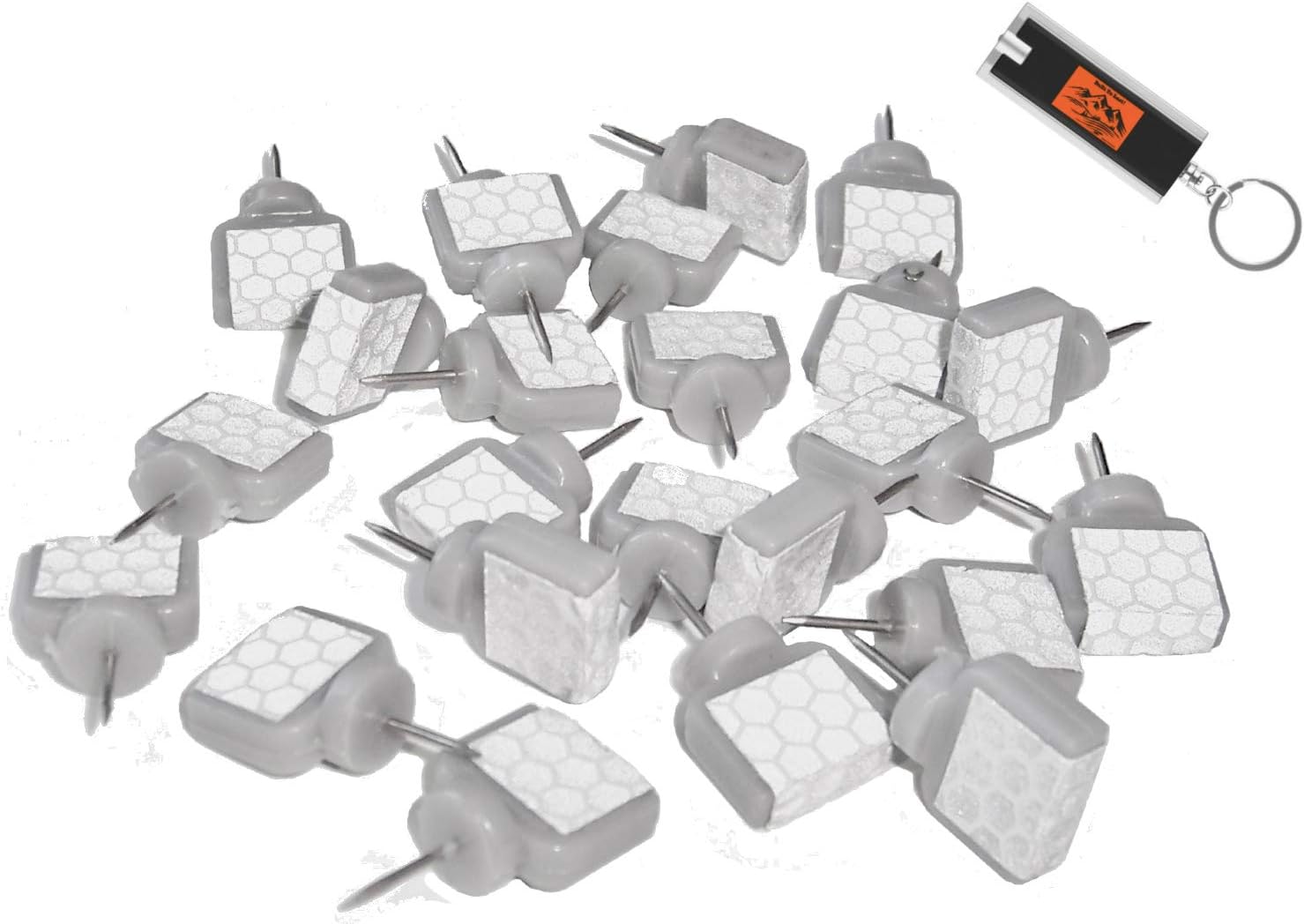 White Reflective Wing Tacks (Pack of 50) Trail Tacks, Glow Tacks