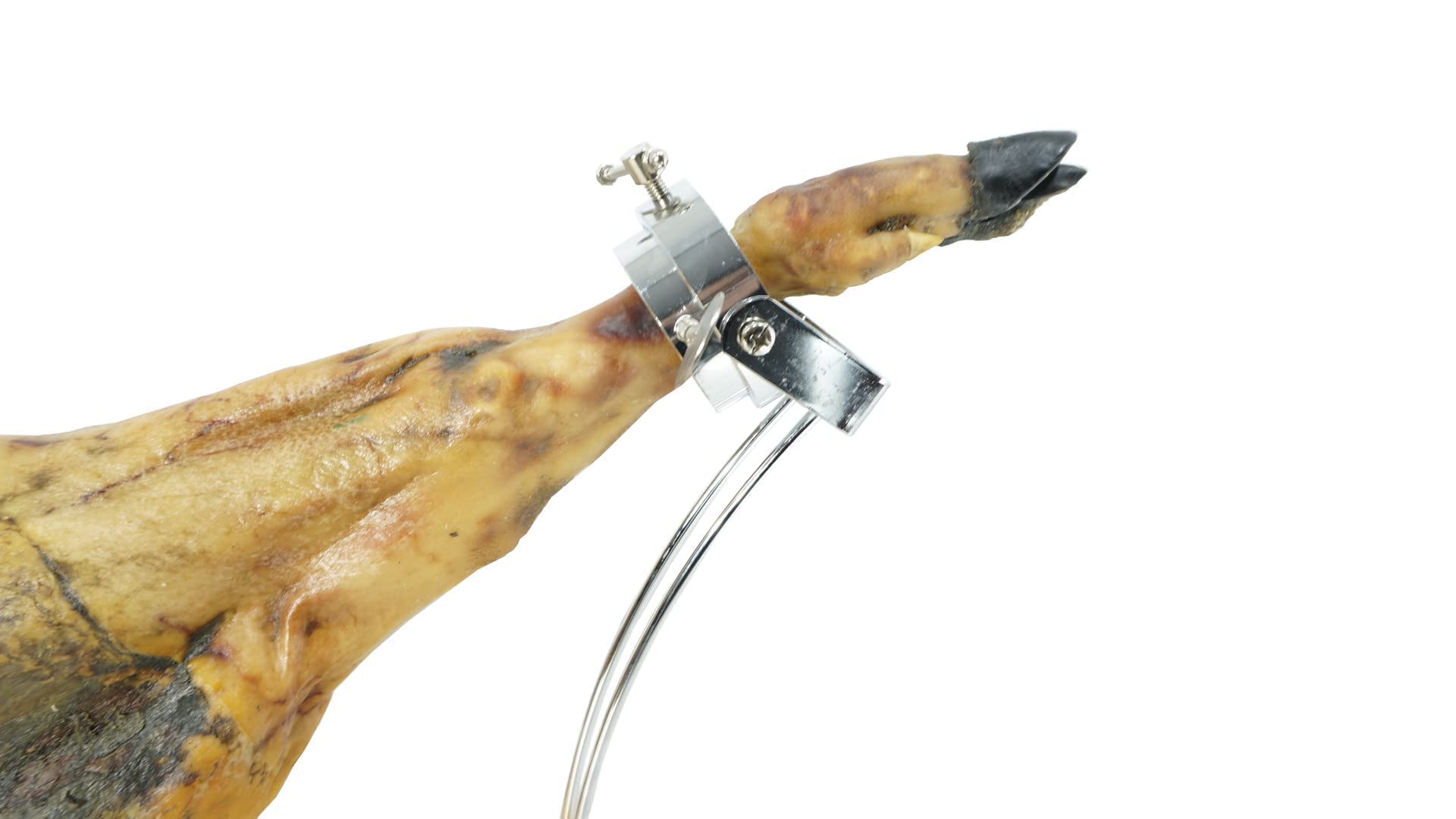 Avalon Home Jamonero soporte para jamón y paletillas con cabezal giratorio inoxidable. Jamonero plegable con base de madera de pino