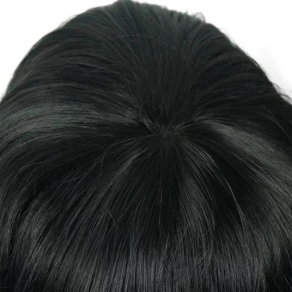 Haarpflege Damen Vokuhila Perücke Schwarz Mit Pony Glattes Haar Geeignet Für Den Täglichen Gebrauch