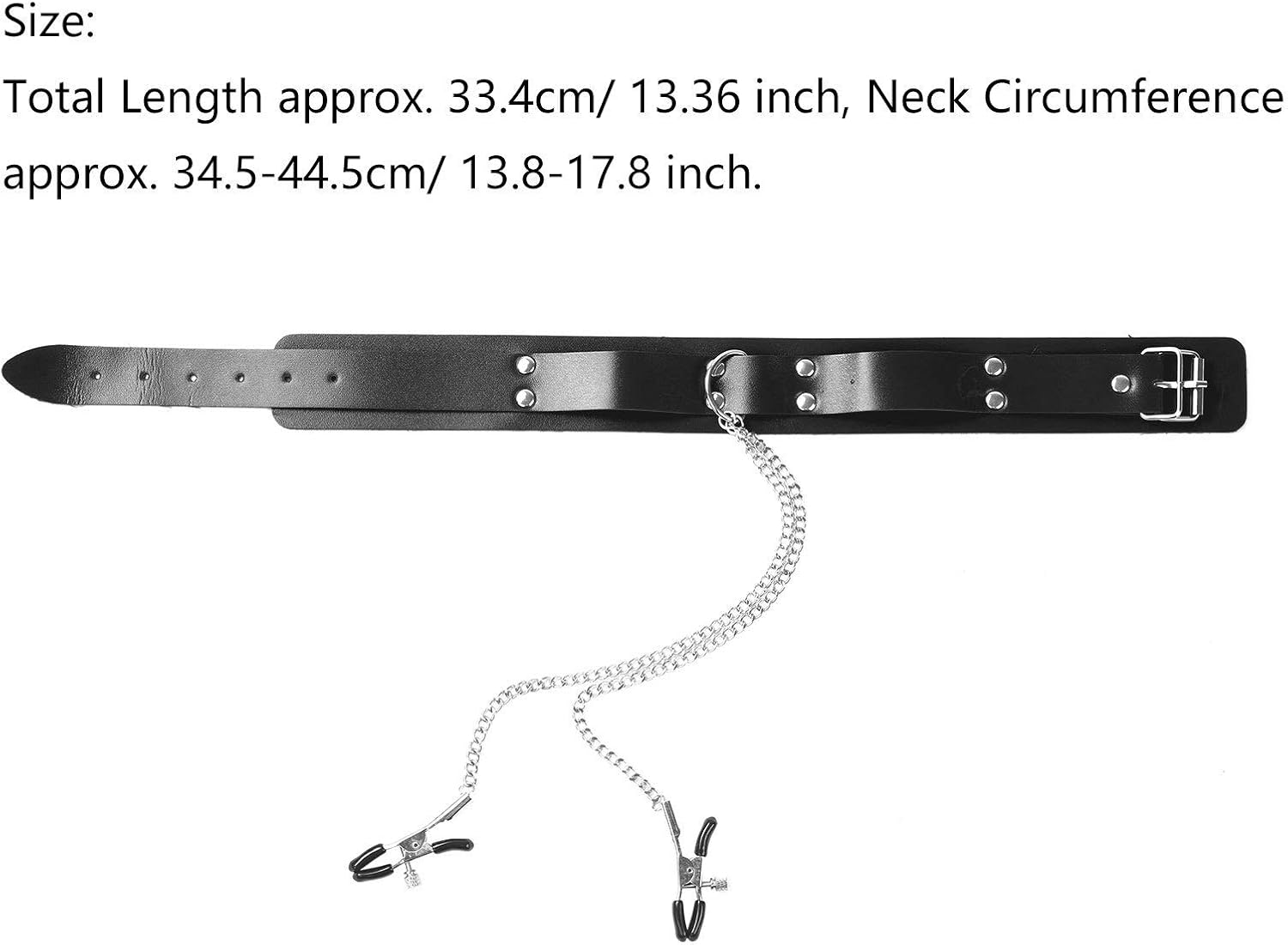 YiZYiF Non-Piercing Nipple Ring Shield Breast Clamps Screw Clip on Body Piercing Rings Nipple Clamp Jewelry Adult Couple Toy Black Choker One Size