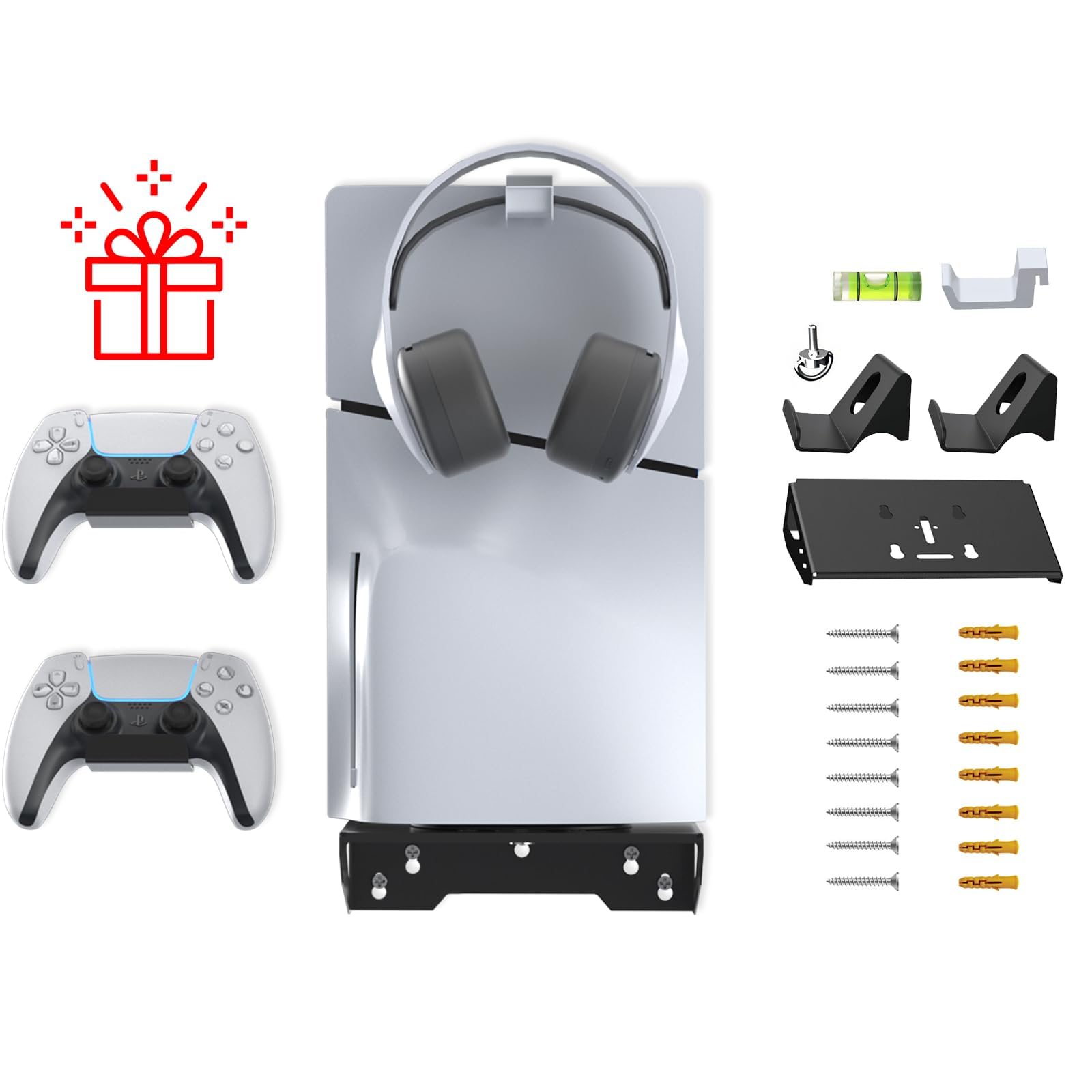 NANANINO Wall Mounting Bracket for PS5/New PS5 Silm Console,…