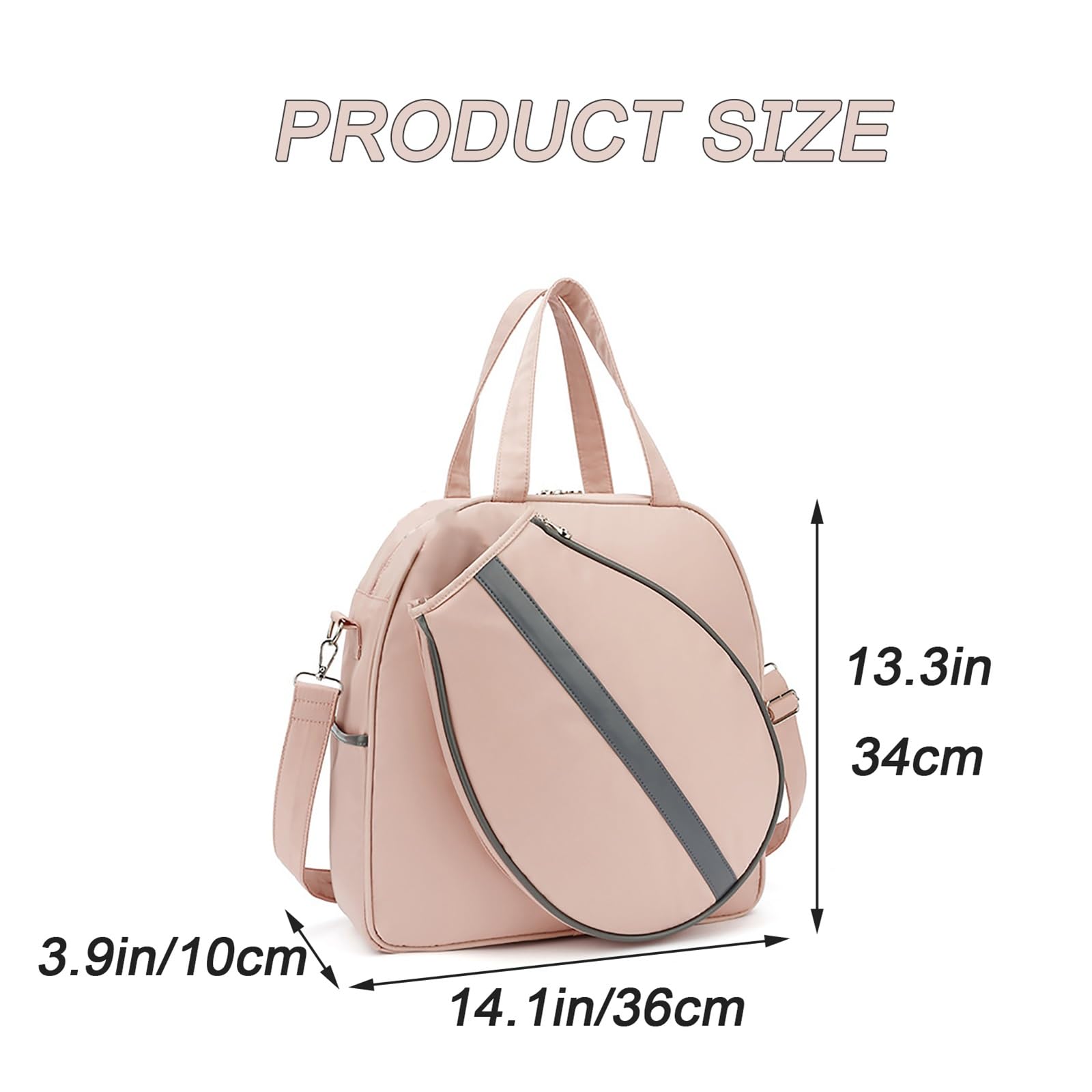 FAIRE Raquetero Tenis para Mujer, con Correa de Hombro Extraíble para Raqueta de Tenis de Tamaño Mediano, Mochila Padel de Bádminton (Color : White)