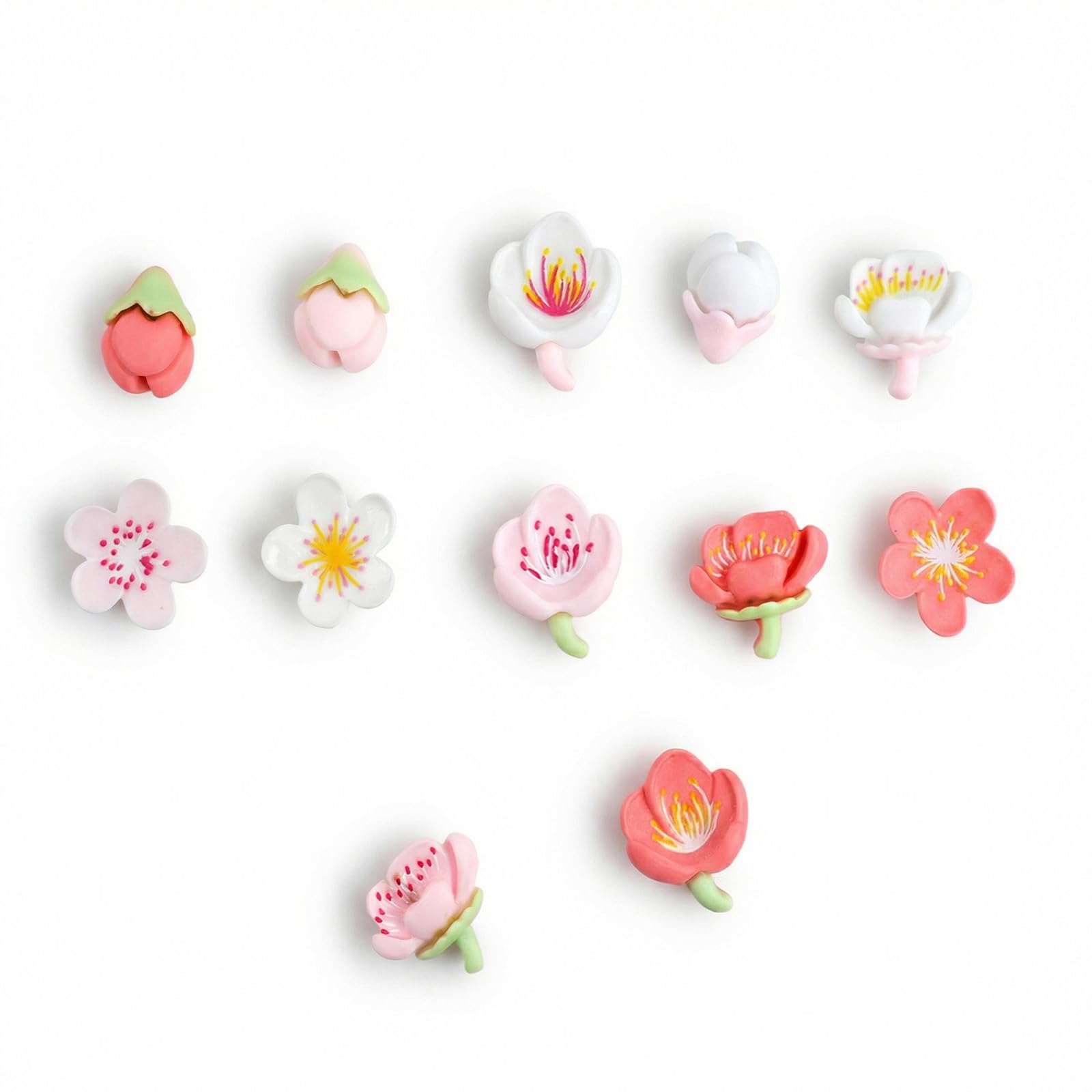 12 Pcs Decorative Flower Refrigerator Magnets, Colorful Strong Decorative Funny Refrigerator Magnets for Refrigerator, Locker, Kitchen, Office, Decorative Magnetic Stickers