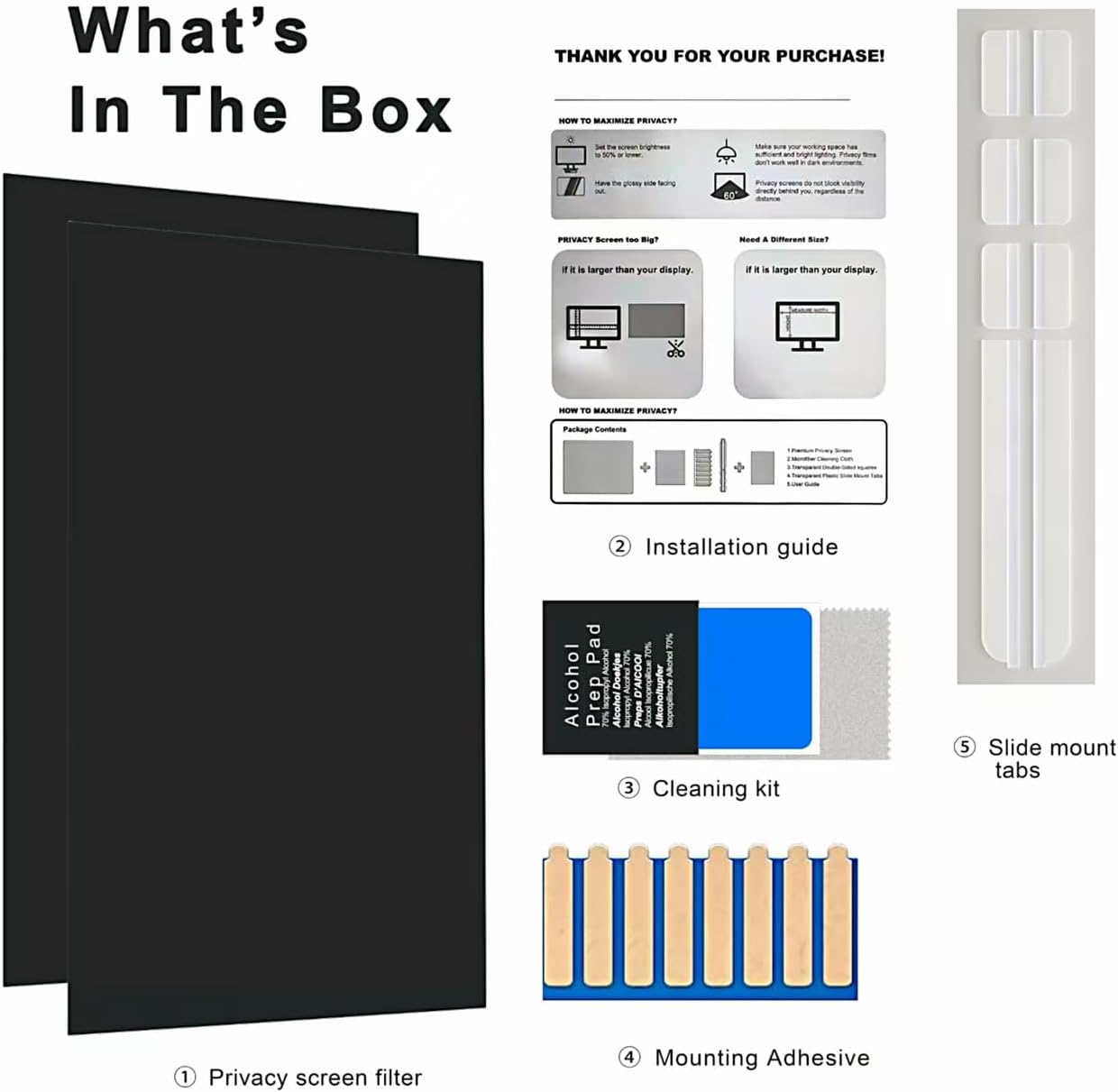 Anti-Spy Screen for Monitors – 30° Side-View Privacy + Anti-Glare | Snap-On/Adhesive Install | Fits Dell, HP, Samsung LG & More (21.5'' Privacy Screen (16:9), [2 Pack])