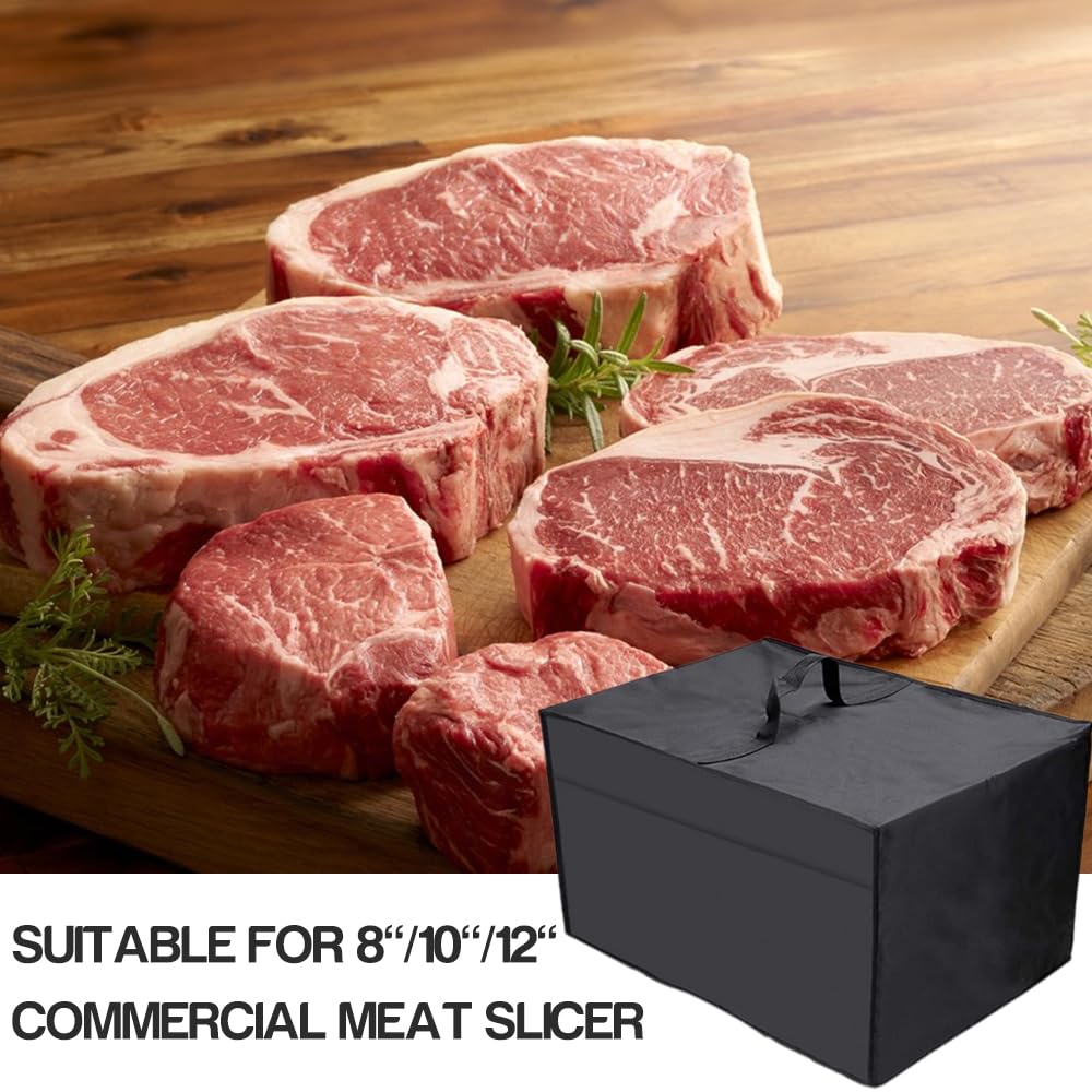 Preshwous Meat Slicer Cover, Dust-proof Food Slicer Cover with Side Pocket Compatible with BESWOOD 250 Meat Slicer, Compatible with VEVOR Commercial Meat Slicer