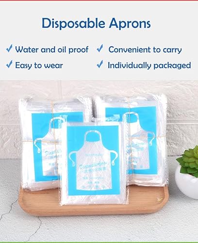 Bluelark Disposable Aprons (50 Count) Waterproof Plastic Apron For Painting thumb #3