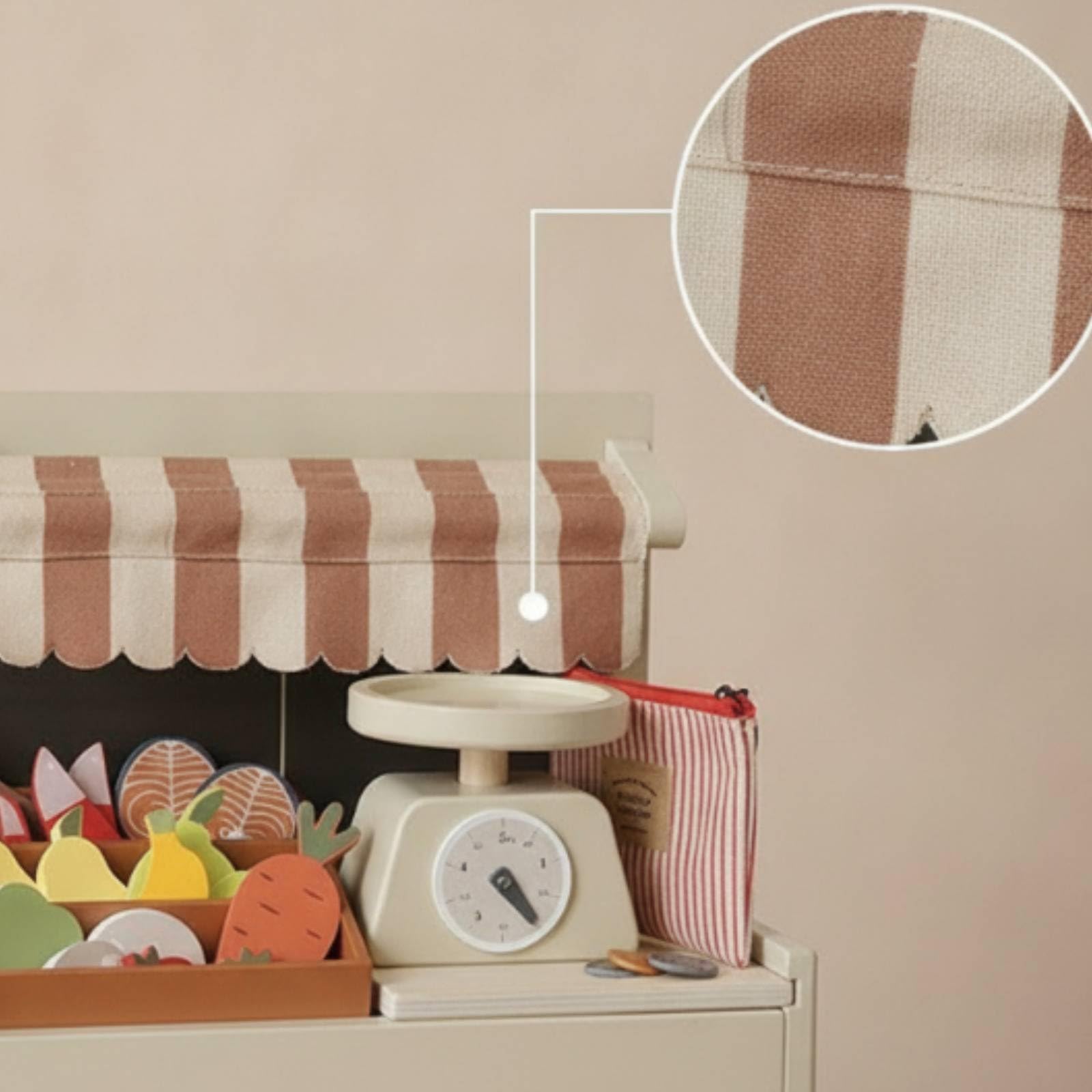 Qianly Holz-Marktstand Holzmaterial Kinder Marktstand Tafel Holz Kaufladen