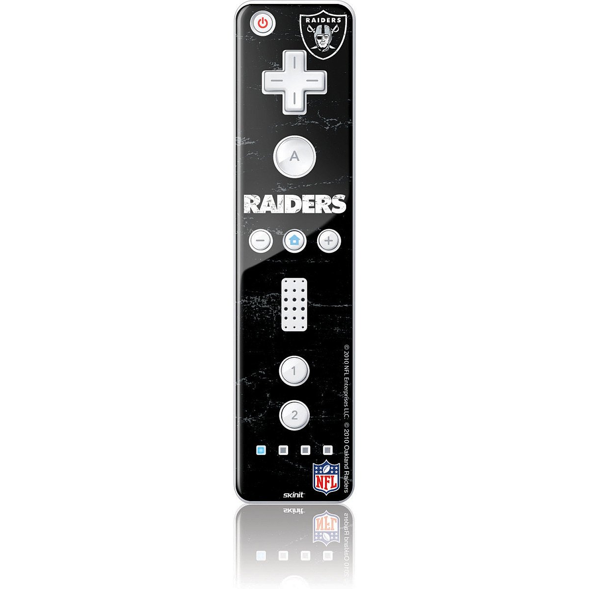 Skinit Decal Gaming Skin Compatible with Wii Remote Controller - Officially Licensed NFL Las Vegas Raiders Distressed Design