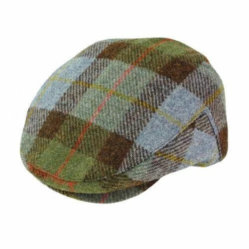 Glen Appin Harris Tweed Wool Country Flat Cap in MacLeod Tartan (UK, Alpha, XXL, 15 - MacLeod Tartan)