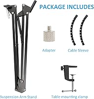 Vista 7 de Brazo de brazo de micrófono compatible con Elgato Wave 3 micrófonos, soporte de micrófono de tijera ajustable profesional Wave3 por YOUSHARES