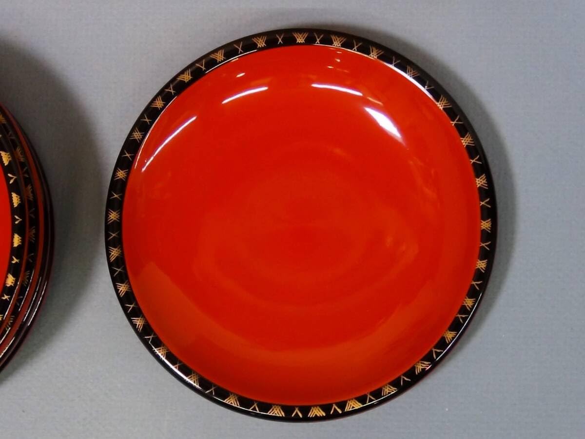 新品　天然木　うるし塗り　山中漆器　彰宣堂　銘々皿菓子皿　ろくろ挽き　５寸１０枚 新品天然木うるし塗り山中漆器彰宣堂銘々皿菓子皿ろくろ挽き5寸