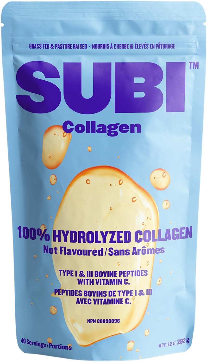 SUBI Hydrolyzed Bovine Collagen – For Healthy Hair, Skin, Nails, Joints -Type 1, 3 Collagen peptides, from Hormone-Free Pasture Raised Cows, Non-GMO – Not Flavoured (40 servings) SUBI Hydrolyzed Bovine Collagen – For Healthy Hair, Skin, Nails, Joints -Type 1, 3 Collagen peptides, from Hormone-Free Pasture Raised Cows, Non-GMO – Not Flavoured (40 servings)