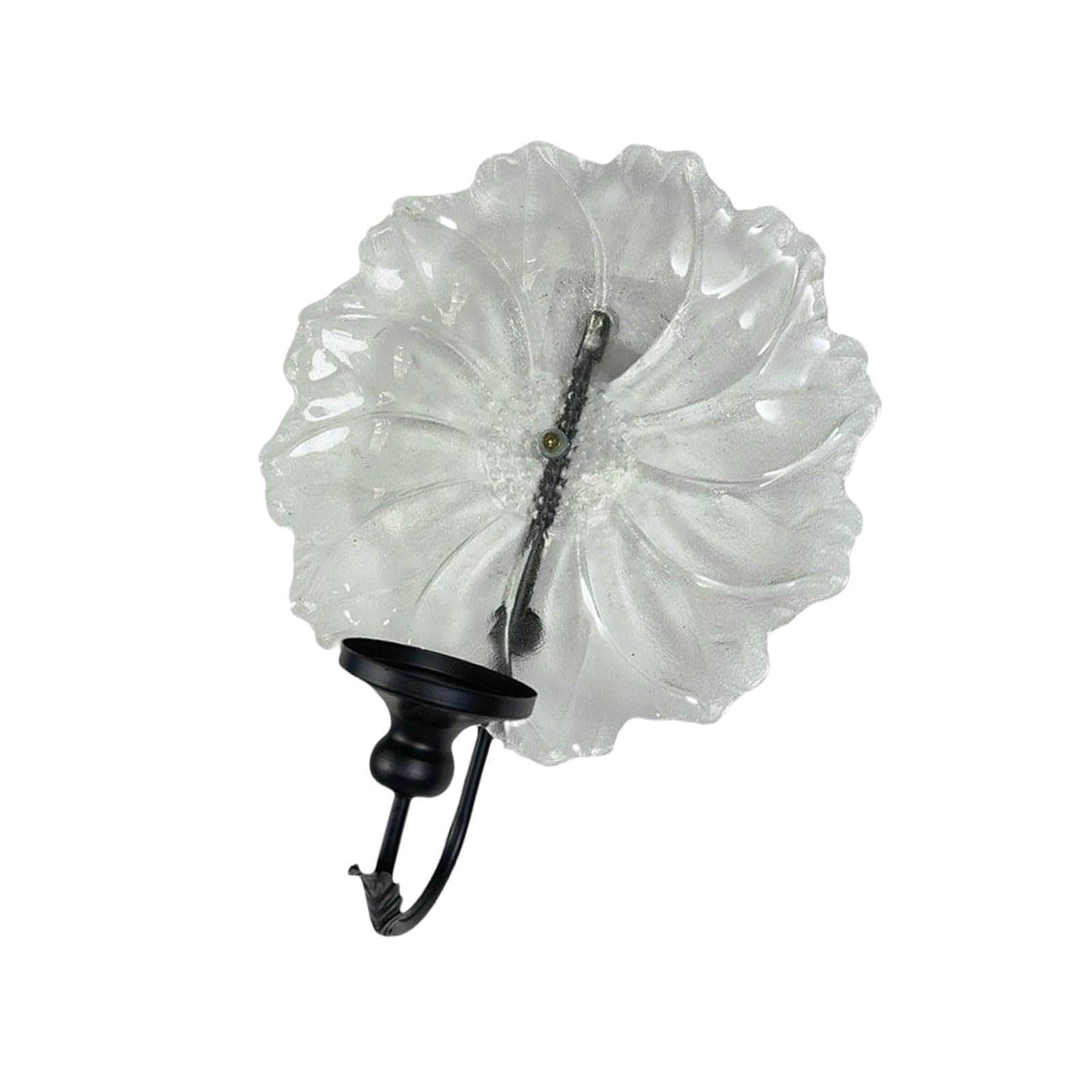 Buxuaaaa Wall Hanging Holder Candlestick with Iron Frame Stand Enhances Light Reflection in Any Room Metal and Glass Sconce