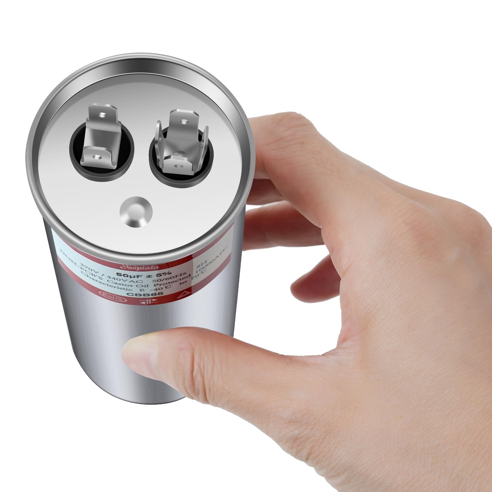 AMPTATA AC Capacitor, 50uf CBB65B Capacitor for AC/HVAC/Air Conditioner/Pool Pump/Condenser Fan Run Motor Start, 50MFD CBB65 370VAC 440VAC 450VAC 50/60Hz Carrier ac Capacitor