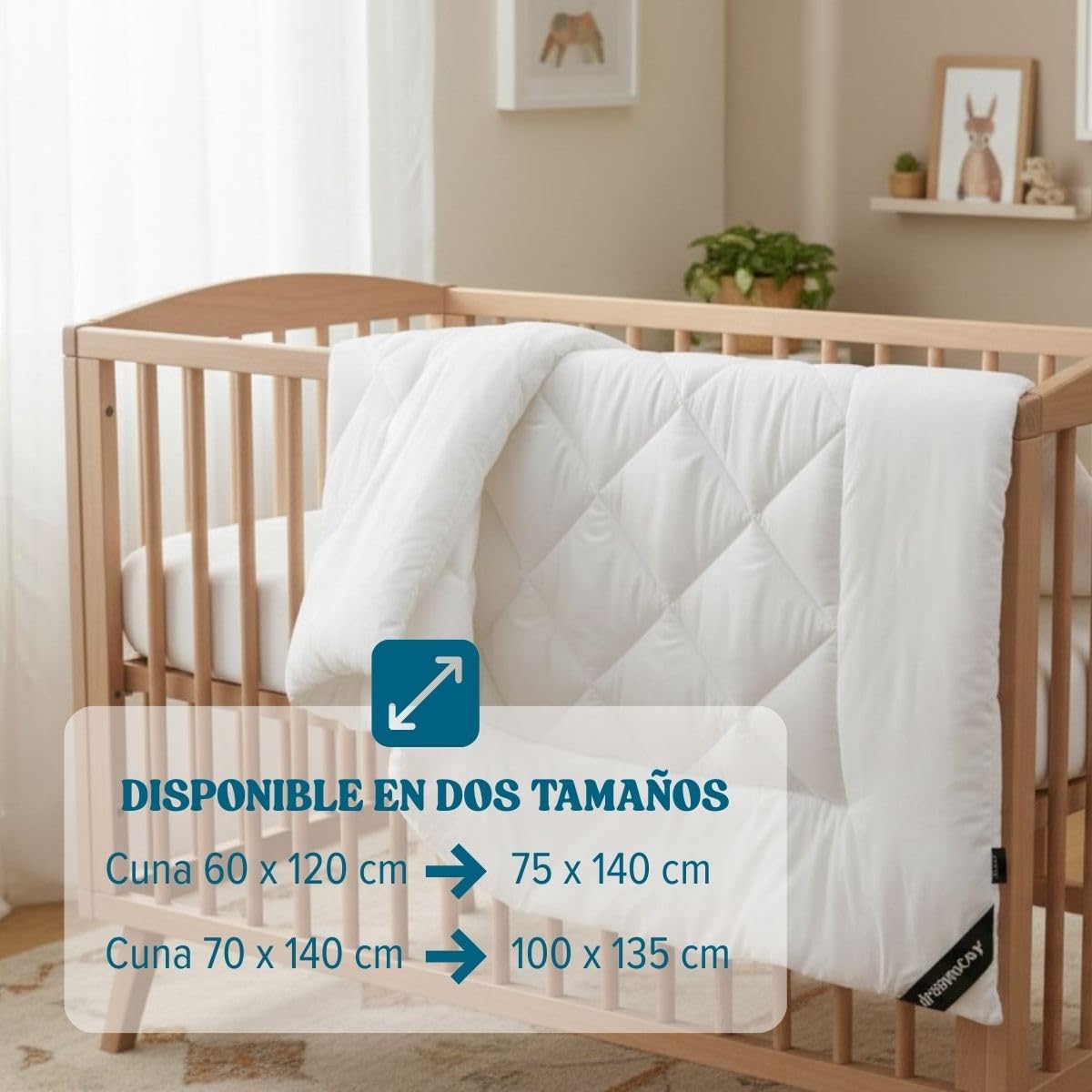 DREAMWAY Edredón nórdico para bebé 75×120 cm (Cuna 60×120) – 300 g/m² Microfibra, antiácaros, Oeko-Tex – edredones Infantiles – Manta bebé