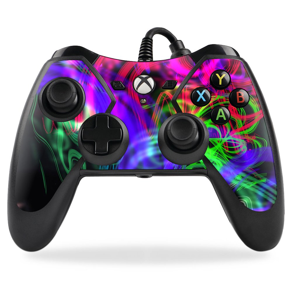 MightySkins Skin Compatible with PowerA Pro Ex Xbox One Controller case wrap Cover Sticker Skins Neon Splatter