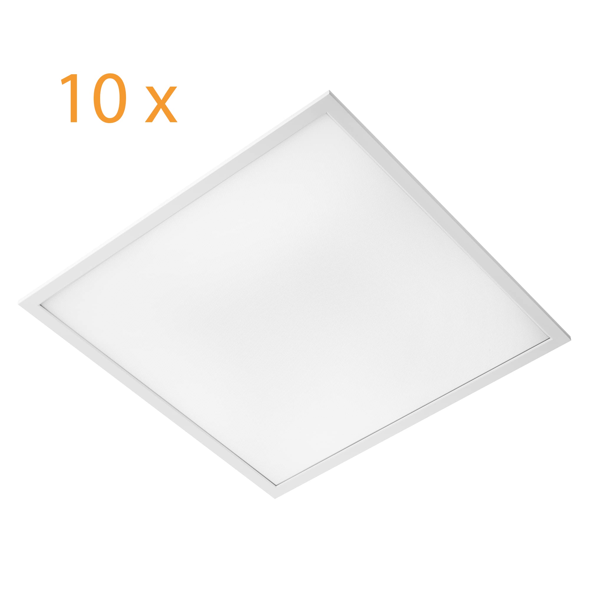 10x LED Panel, Deckenleuchte, 62x62cm, 3200lm, 4000K, 40W, inkl. Trafo, Rasterleuchten, Einlegeleuchte, Büroleuchten (4000K)
