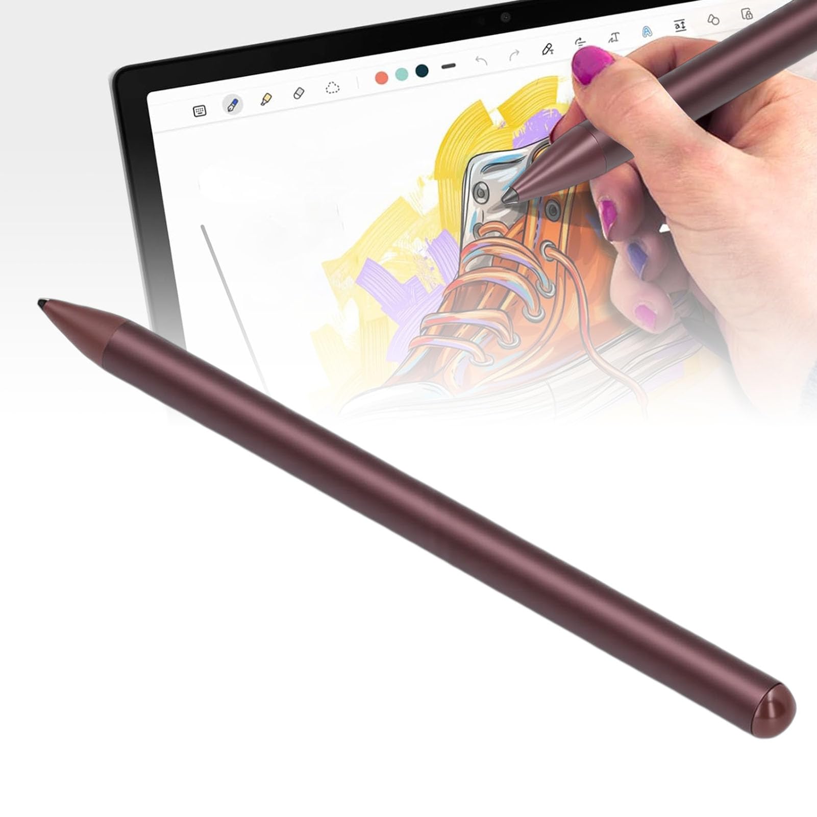 Penna Stilo Attiva, Stilo Ricaricabile con sensibilità Alla Pressione 4096 Livelli, Penna Inclinabile Magnetica con Ricarica Rifiuto Palmo per Laptop X360 Pavilion X360 (rosso)