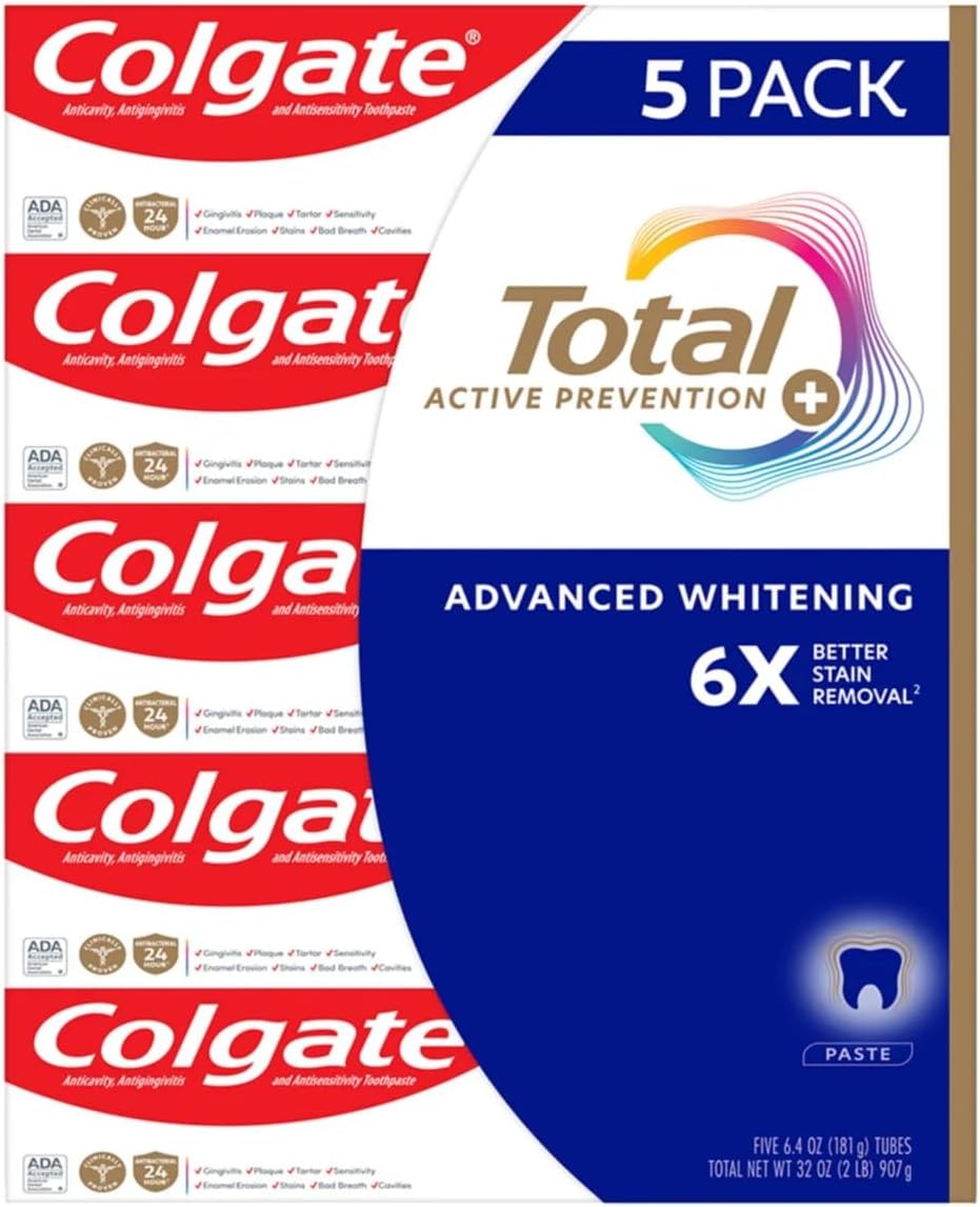 Total SF Advanced Whitening Toothpaste, 6.4 Ounce (Pack of 5)