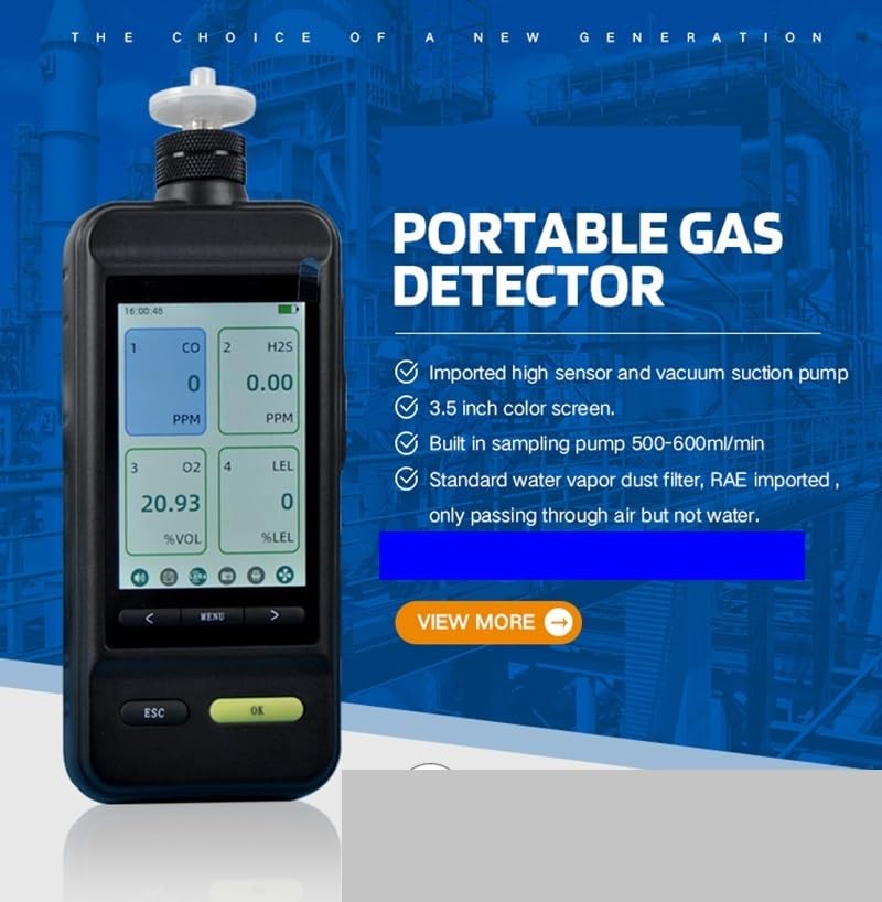Detector de Gas, Monitor de Calidad del Aire de Grado Industrial, Alarma de luz y Sonido de Gas portátil