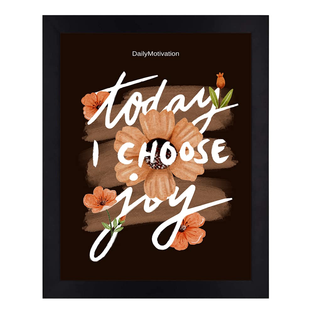 Interio Crafts Today I Choose Joy - Positive Quotes Wall Frames - Success and Happiness Quotes Poster for Home and Office Decor - Synthetic Wood - 13 X 10 Inches