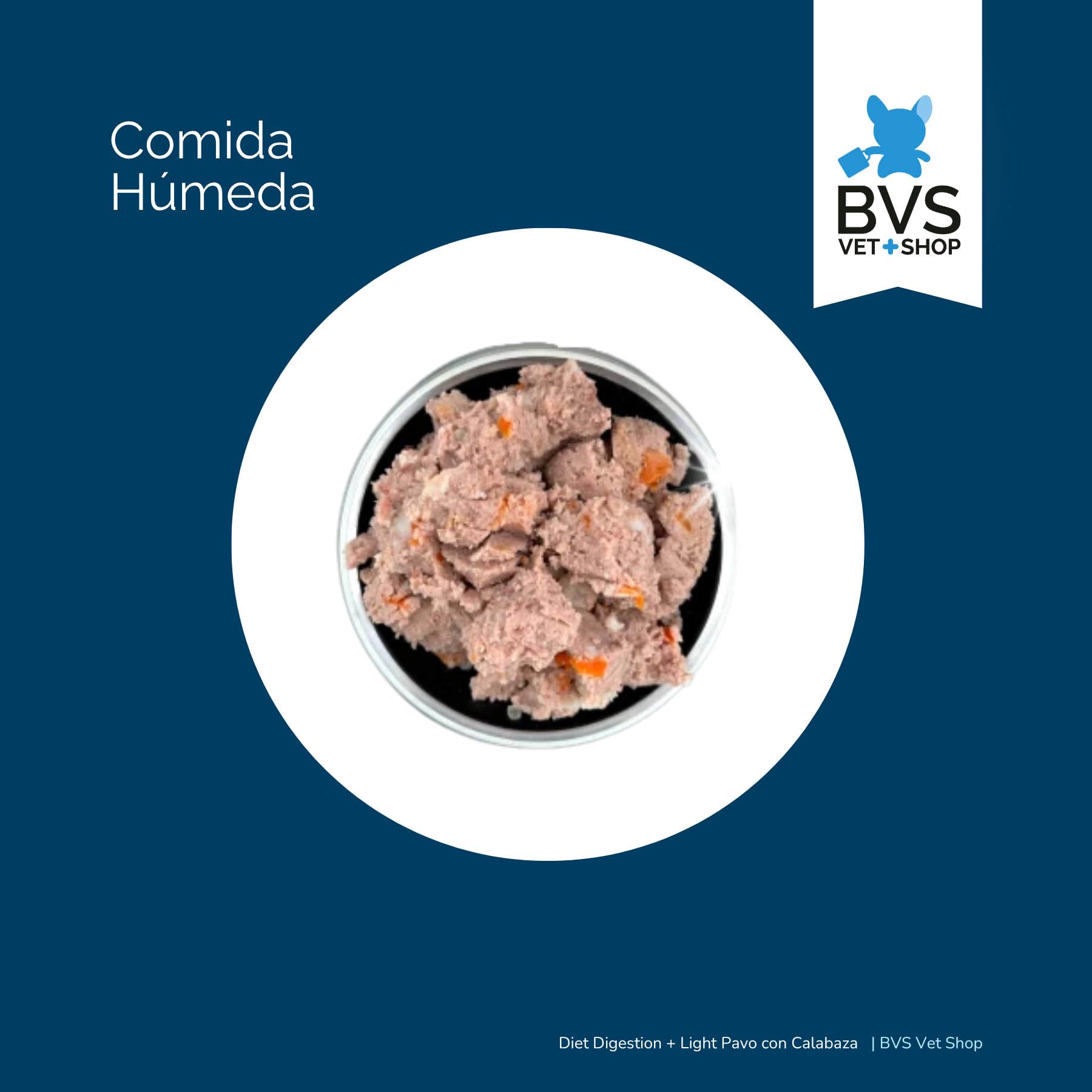 BVS Vet Shop | Diet Digestion + Light Pavo con Calabaza Lata para Perros | Alimento dietético Completo para Perros con Malas digestiones o insuficiencia pancreática | 6 unid. x 400 gr