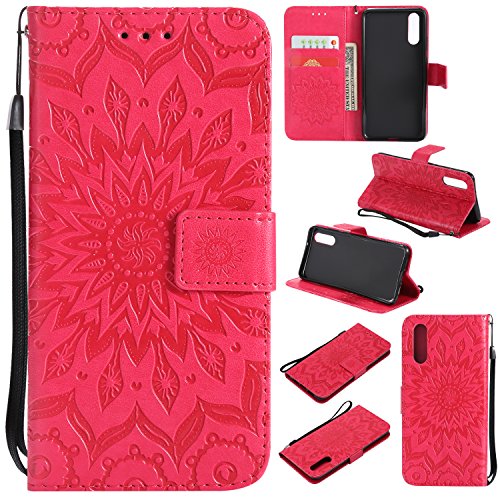 Preisvergleich Produktbild Hülle für Huawei P20 Hülle Handyhülle [Standfunktion] [Kartenfach] [Magnetverschluss] Schutzhülle lederhülle klapphülle für Huawei P20 - DEKT031310 Rot