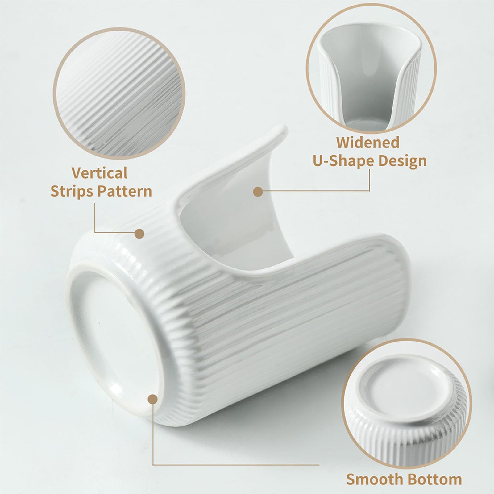 Portabicchieri Da Bagno Con Dispenser - Organizer Con Design A U E Strisce Verticali - Foto 6