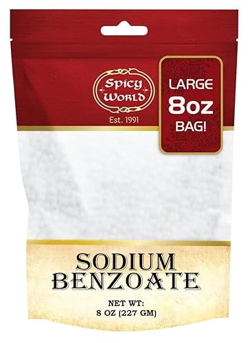 Spicy World Benzoato de sodio 8 onzas - 99% USP/FCC grado, aditivo y conservante