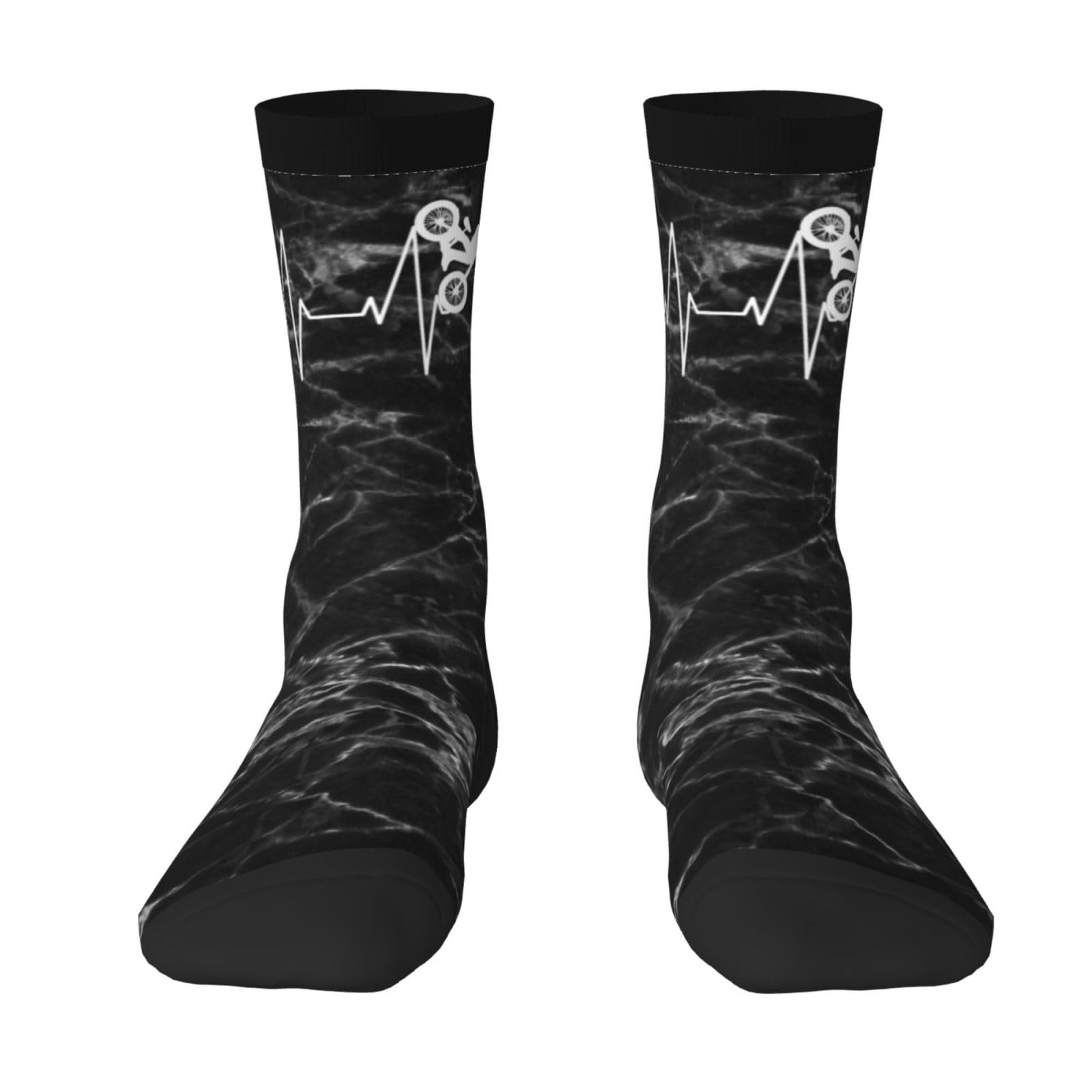 Haebfsl Montainbike Heart Line Biker Women'S Cushion Crew Sock Soft Casual Mid-Calf Socks