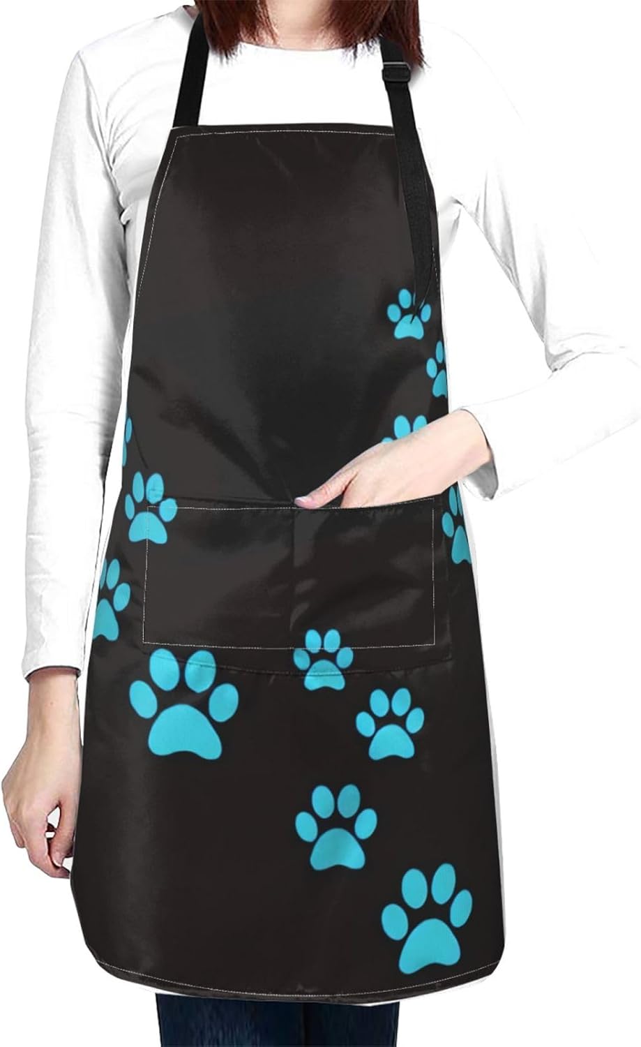 Funny Animal Dog Paw Apron with 2 Pockets Waterproof Adjustable for Men And Women Kitchen Garden Decor