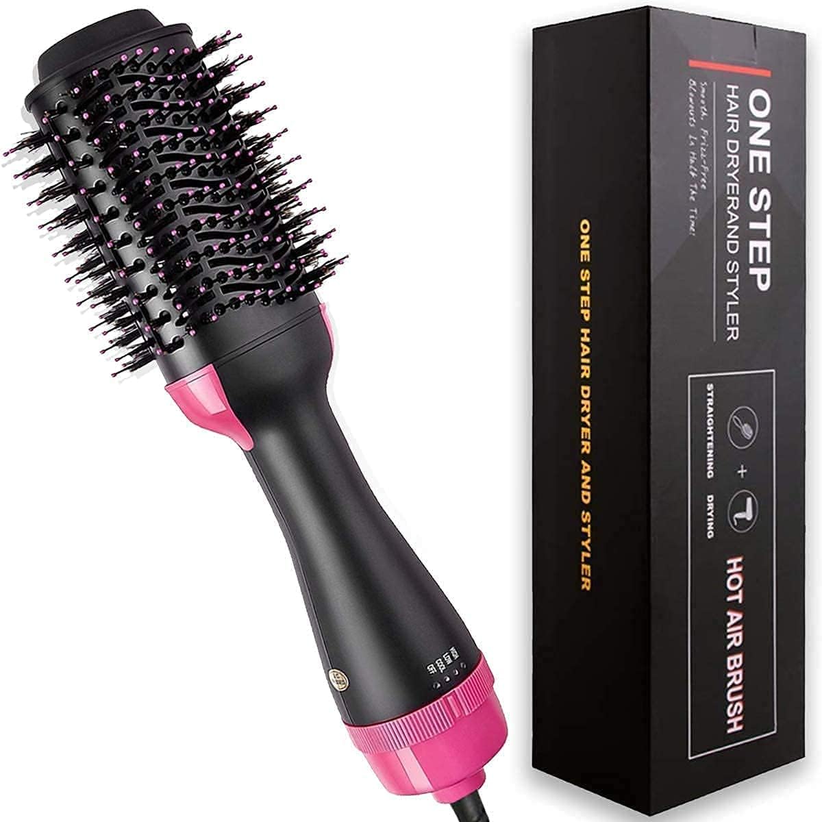 One Step Hair Dryer and Volumizer, Hot Air Brush, 4 in 1 Styling Brush Styler, Negative Ion Hair Straightener Curler Brush for All Hairstyle Multicolour (1000 watts)-image-29