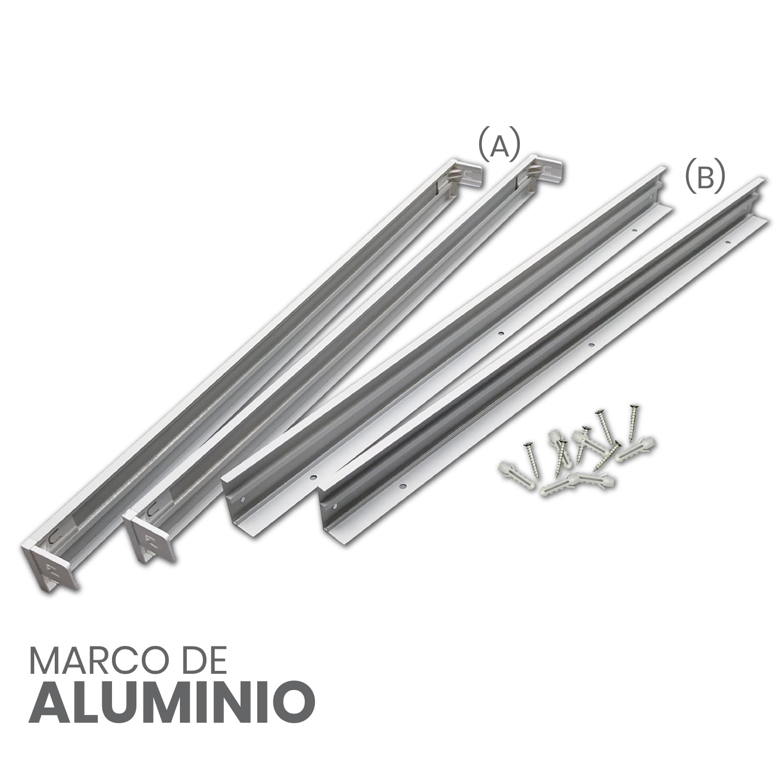 LED ATOMANT Kit de Pose en Saillie pour Panneau LED Slim 60x60cm, Aluminium Laqué Blanc, Panneau Non Inclus
