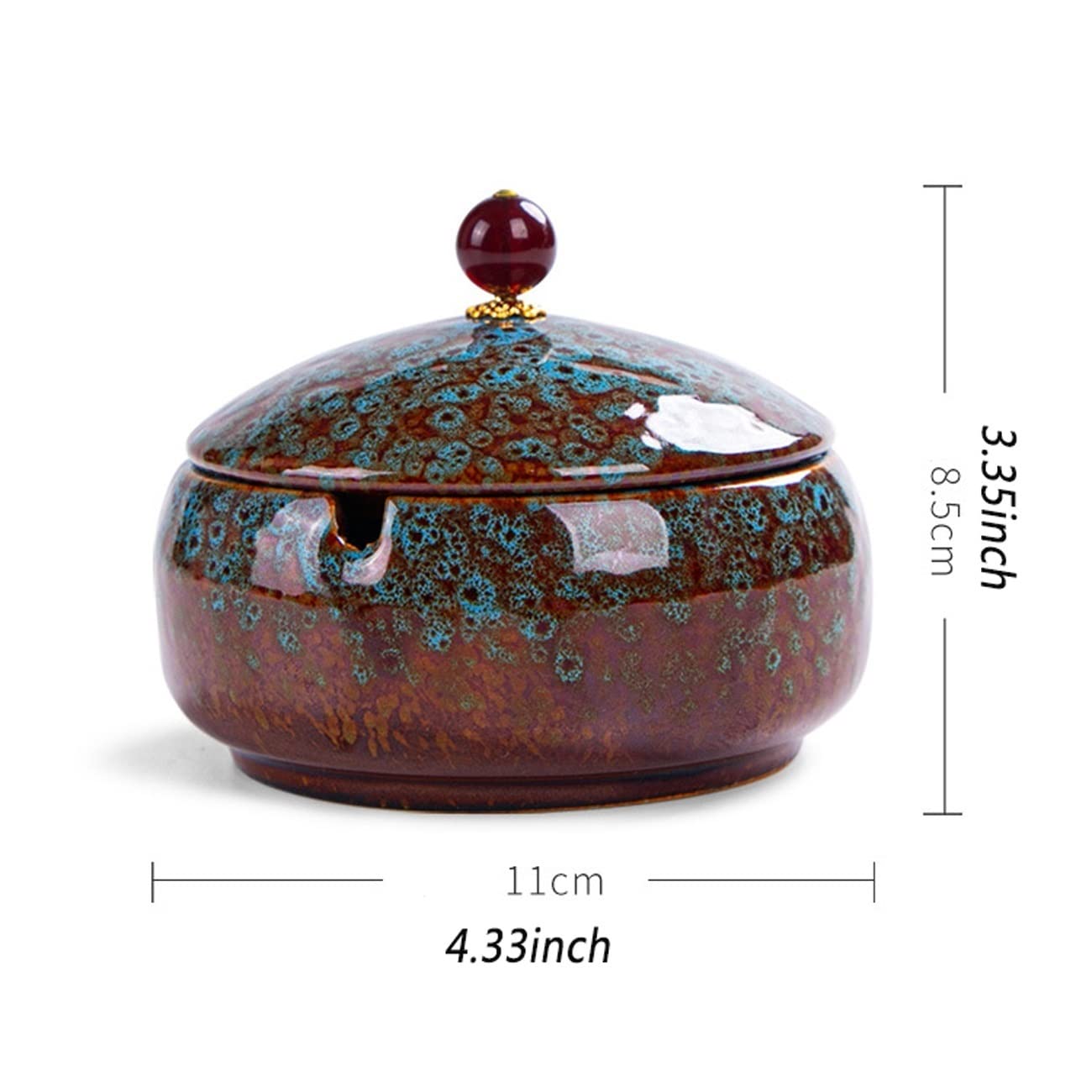 Ceramiczna popielniczka. Popielniczka ceramiczna wiatroszczelna popielniczka z pokrywkami, dekoracja blatu popielniczka do biura domowego, ładny prezent dla mężczyzn i kobiet(Yellow)