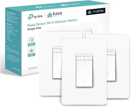 Kasa Smart Matter Dimmer Switch: Voice Control w/Siri, Alexa &amp; Google Assistant, UL Certified, Timer &amp; Schedule, Easy Guid...