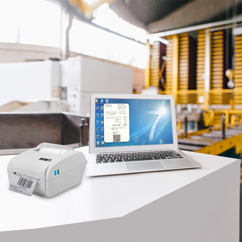 Stampante termica per etichette USB diretta da scrivania, larghezza 110 mm Largheza stampa ad alta velocità Larghezza regolabile per ristorante spedizione etichetta espressa compatibile Windows Mac