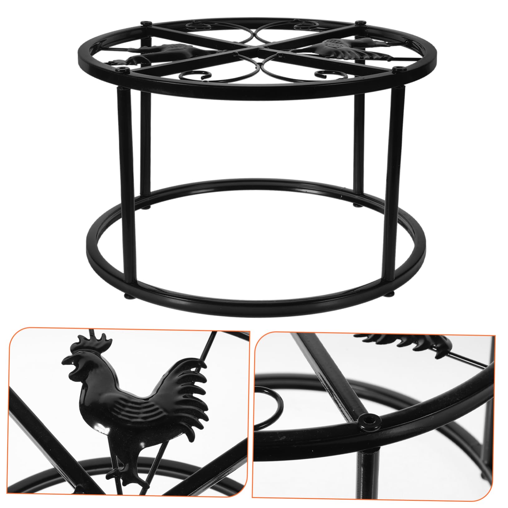 BESPORTBLE Supporto per Mangiatoia e Abbeveratoio Polli Design Rialzato Pratico in Ferro Nero Resistente e Funzionale per Allevamenti e Cortili Esterni