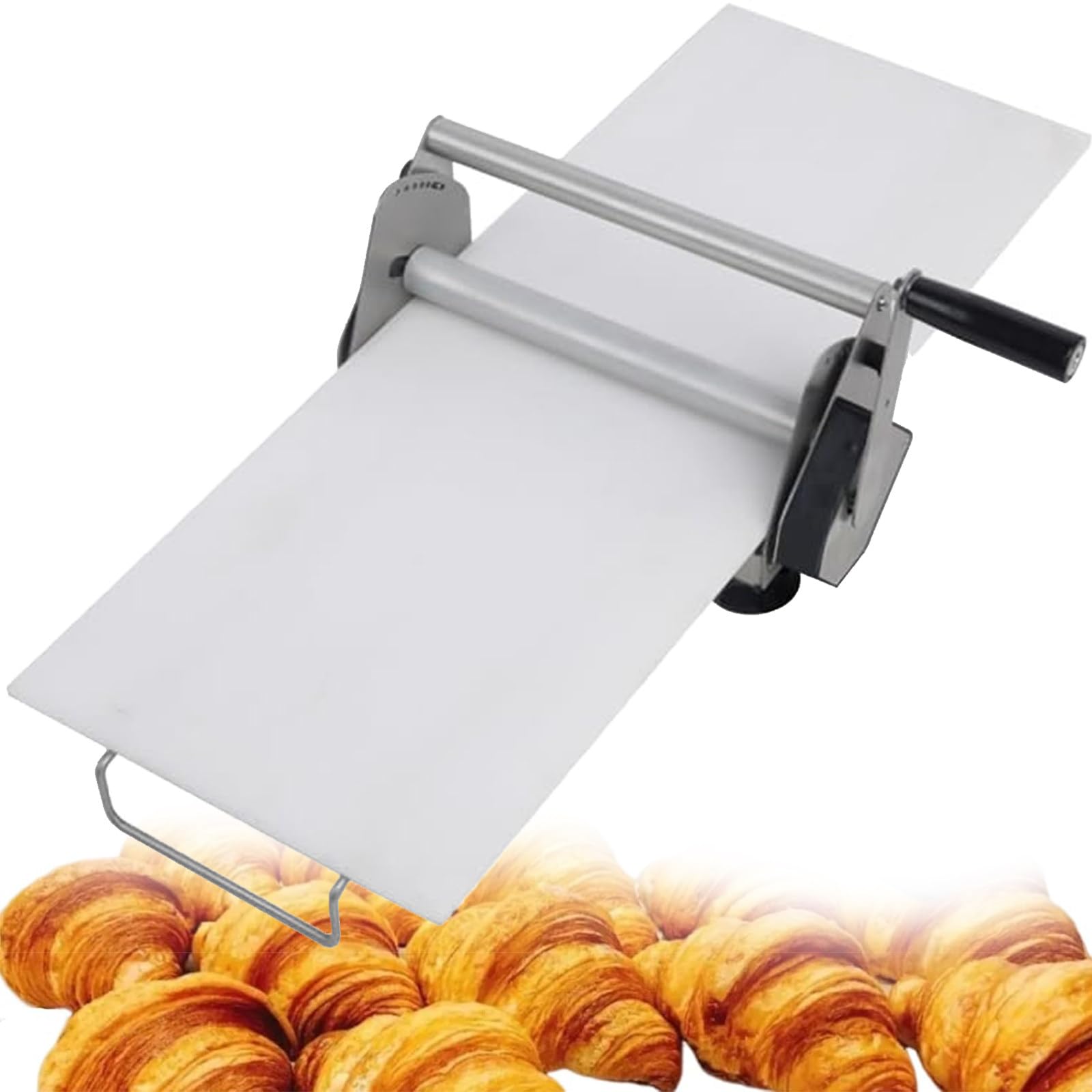 Sfogliatrice manuale in acciaio inox e rullo per fondente, spessore regolabile da 0,5 a 27 mm, per panetteria e uso domestico