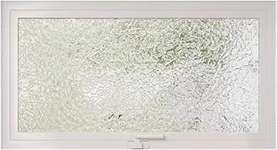 Tamaño Personalizado Rectángulo Marco De Aluminio Ventana Vidrio De Privacidad Ventana De Casa De Juegos Montaje Empotrado Giratorio De 360° Giratorio De Eje Central Ventana Para Cocina Baño(White,B)