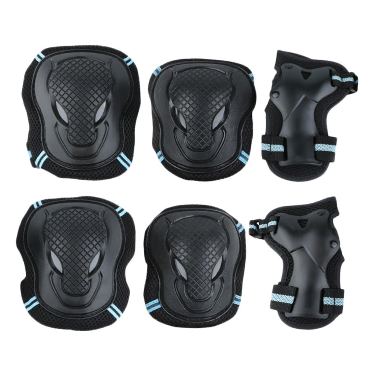 KICHOUSE Anti-Fall Gear Kit 1 Set of Knee Hand and Elbow Pads Essential for Skaters Bikers and Outdoor Lovers s Size (Black/Blue)