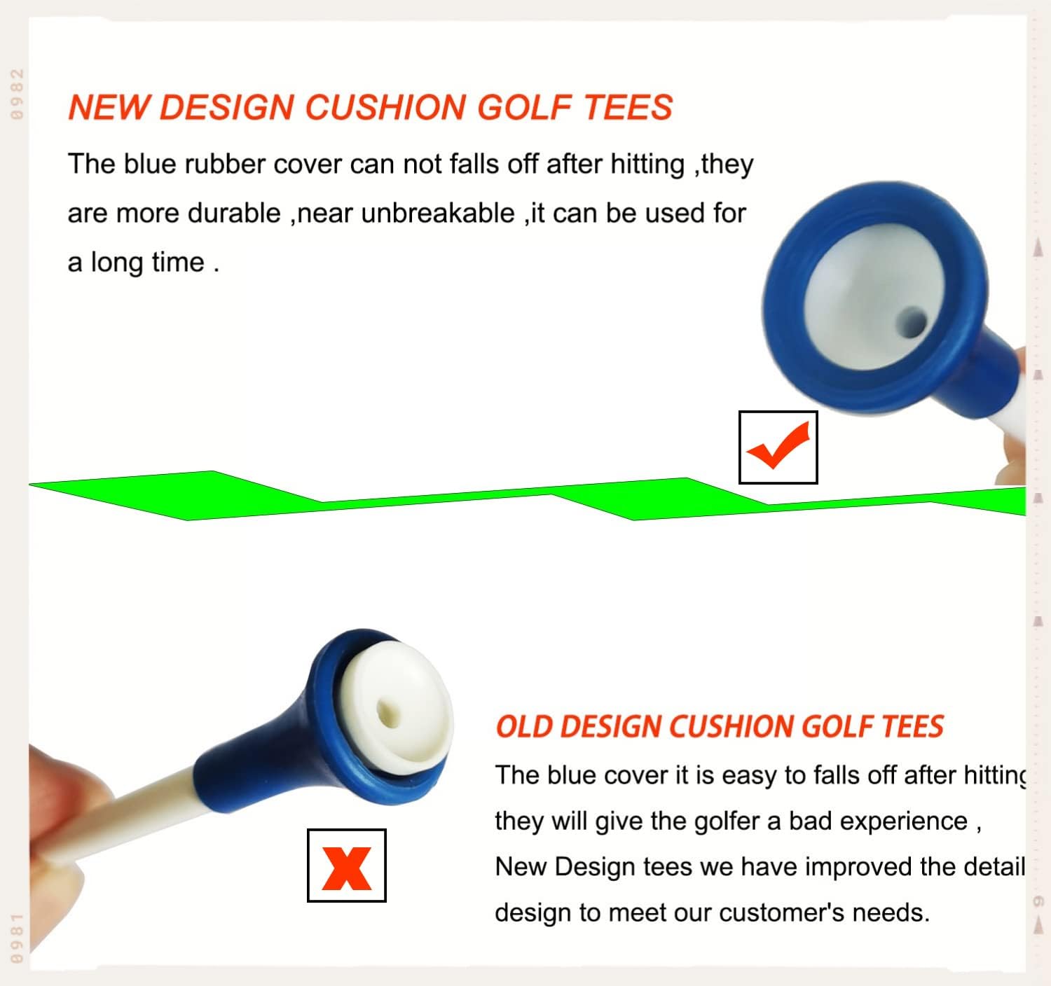 review Adhere Plastic Golf tees with Soft Rubber Cushion top,3-1/4 inch Durable Near Unbreakable Pack of 50