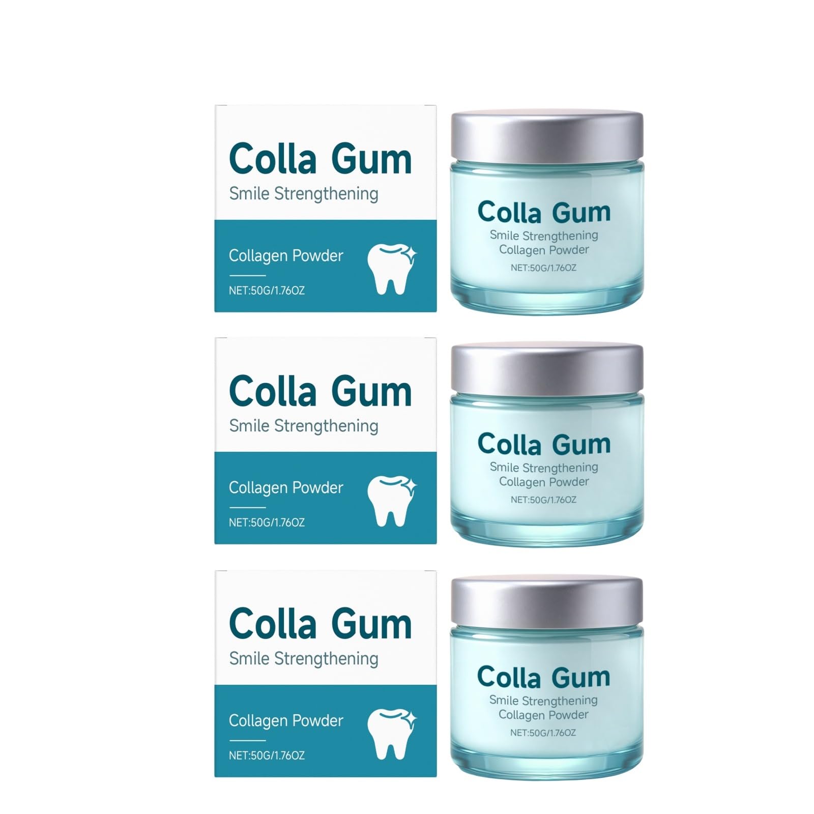 Collagum Smile Strengthening Collagen Powder, Tooth Powder with Collagen