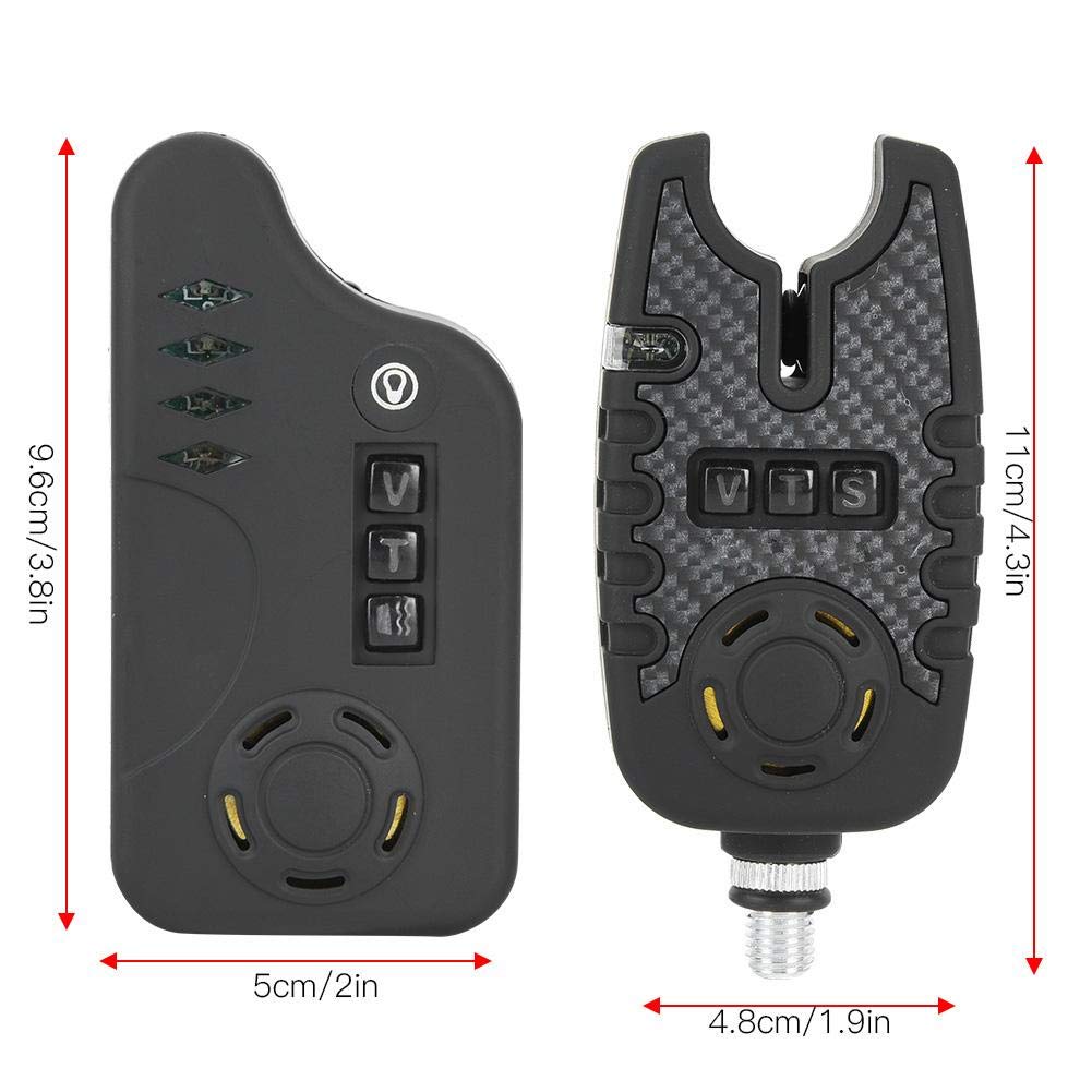 Juego de Indicadores de Pesca, Alarma de Alarma de ca?a de Pescar de Carpa Impermeable al Aire Alarma de luz de Sonido con 3 Lanzador 1 Receptor