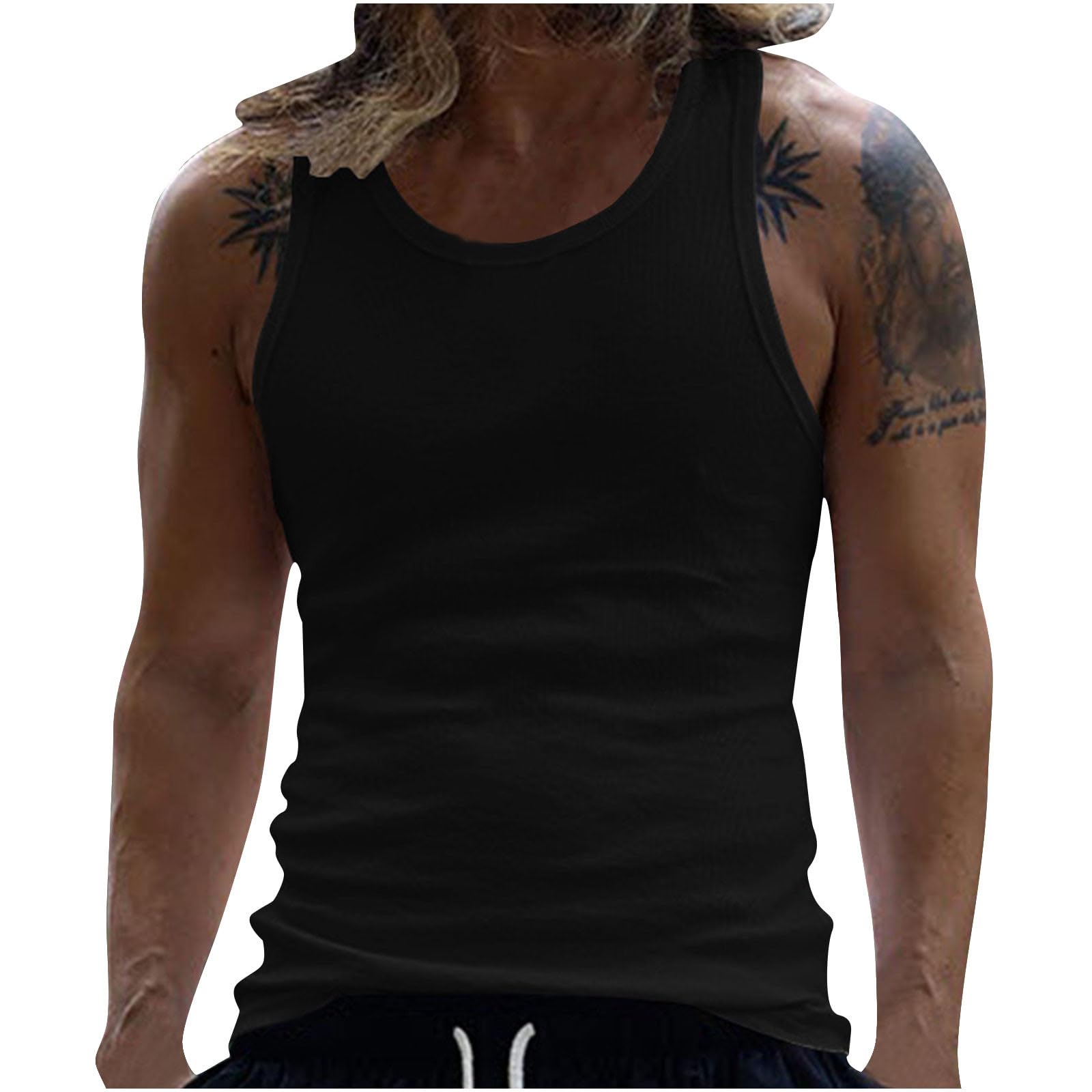 Vests for Men UK Gym Tee Basketball Activewear Sleeveless T-Shirt Training Vests Sports T Shirt Fitness Tank Top Classic Workwear Stretchy Clothing Quick Dry Sportswear Wicking Clothes Basic Wear