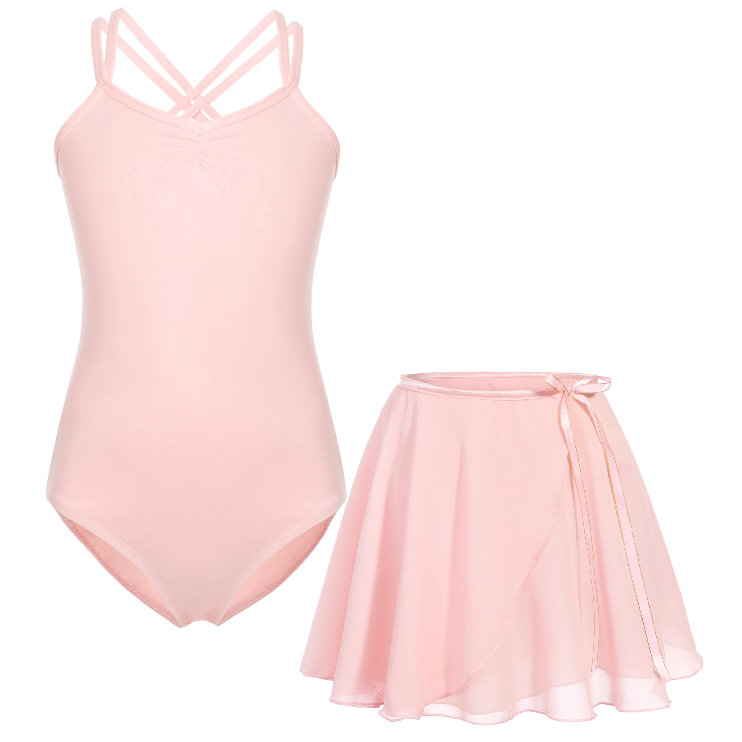 Vestito Body da Balletto Danza per Ragazze Bambina Gonna Balletto Body Ginnastica Cotone Spalline Sottili