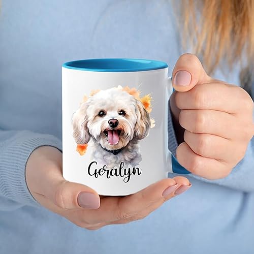 Vista 37 de Taza de café con nombre personalizado de pastor alemán, 11 15 onzas, taza de cerámica blanca de pastor alemán personalizado, regalos para hombres